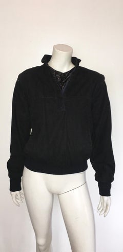 Valentino 1980s Black Pullover Jacket Size 8.