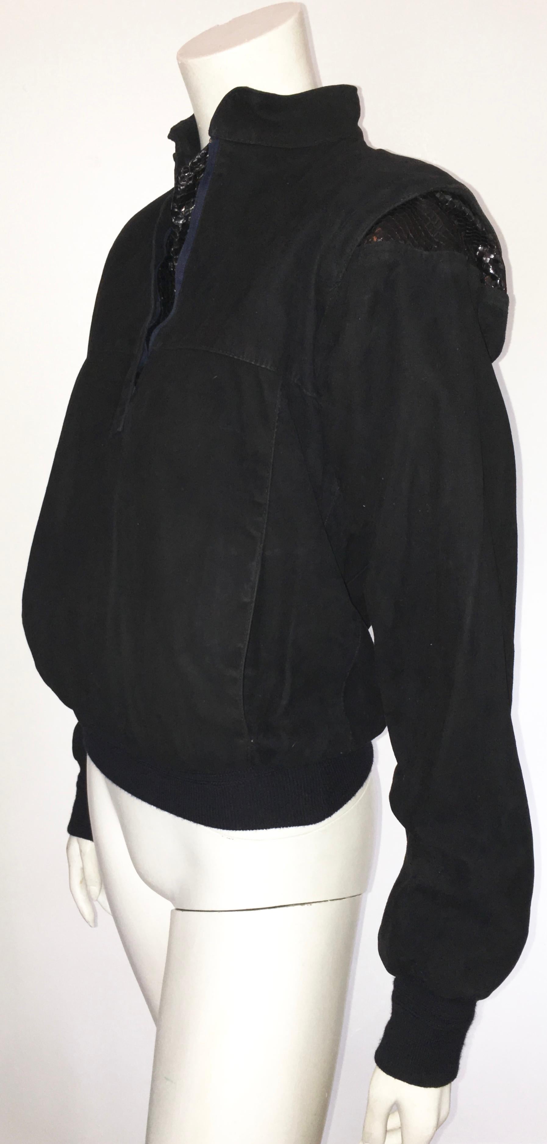 Valentino 1980s Black Pullover Jacket Size 8. For Sale 8