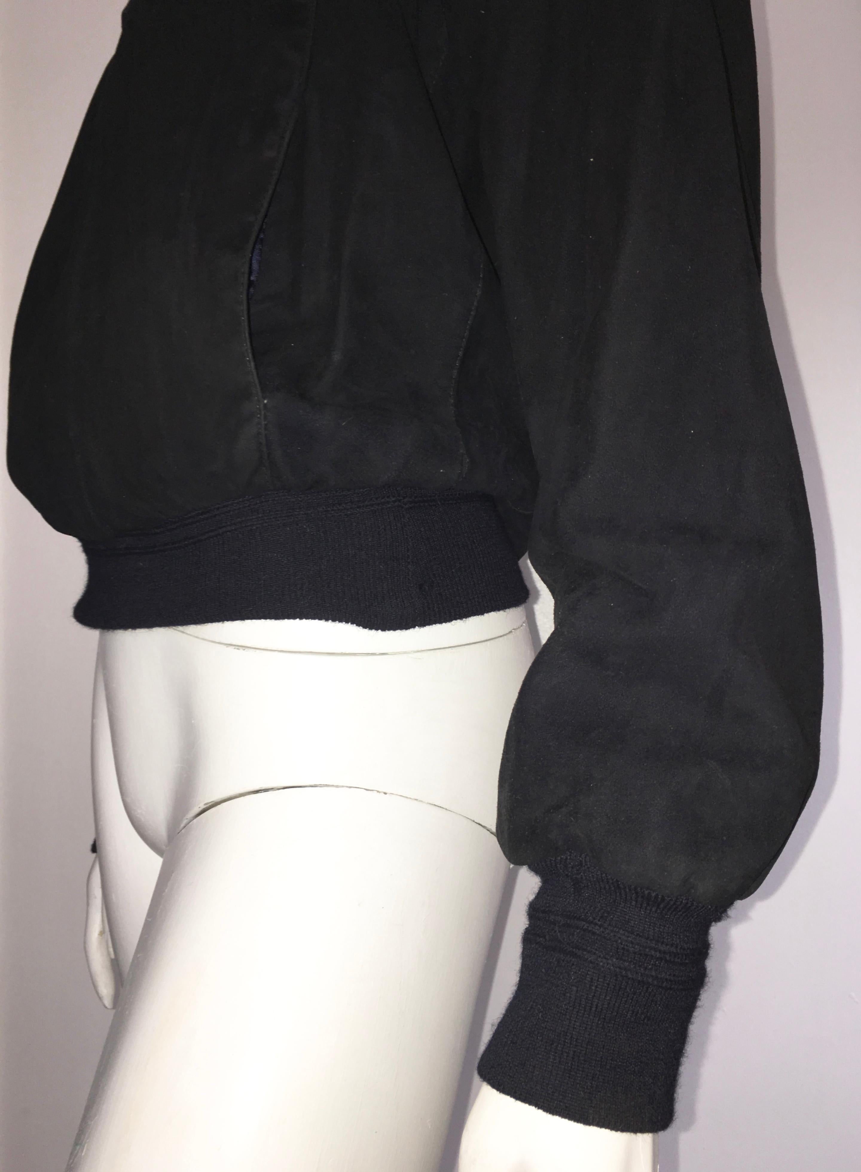 Valentino 1980s Black Pullover Jacket Size 8. For Sale 9