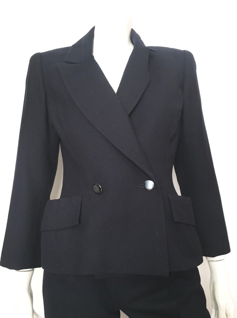 Chloe 1980s Navy Wool Pant Suit Size 4. For Sale at 1stDibs