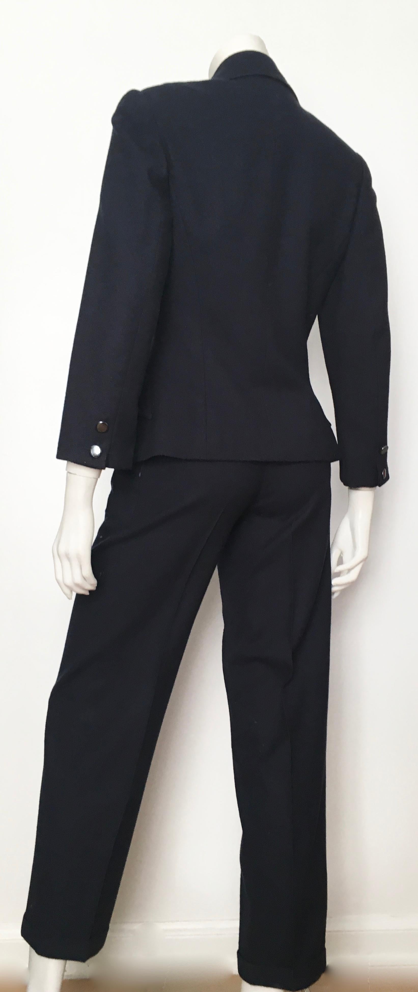 Chloe 1980s Navy Wool Pant Suit Size 4. For Sale 3