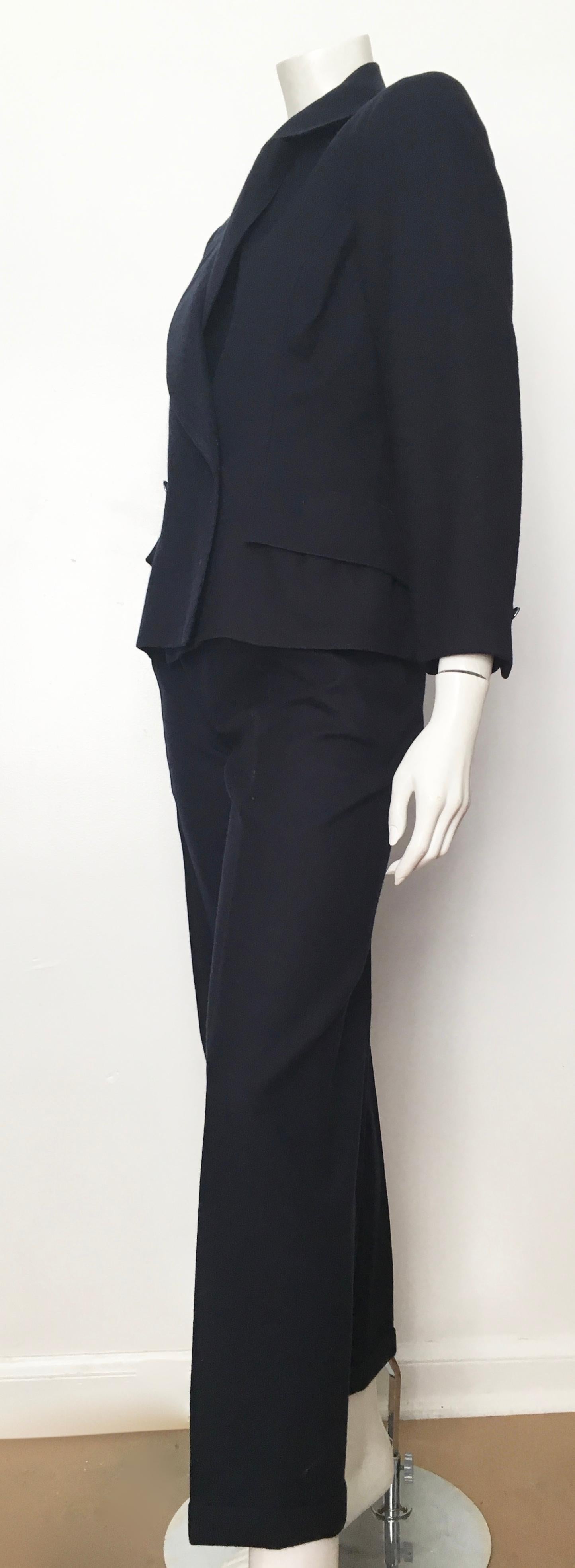 Chloe 1980s Navy Wool Pant Suit Size 4. For Sale 4