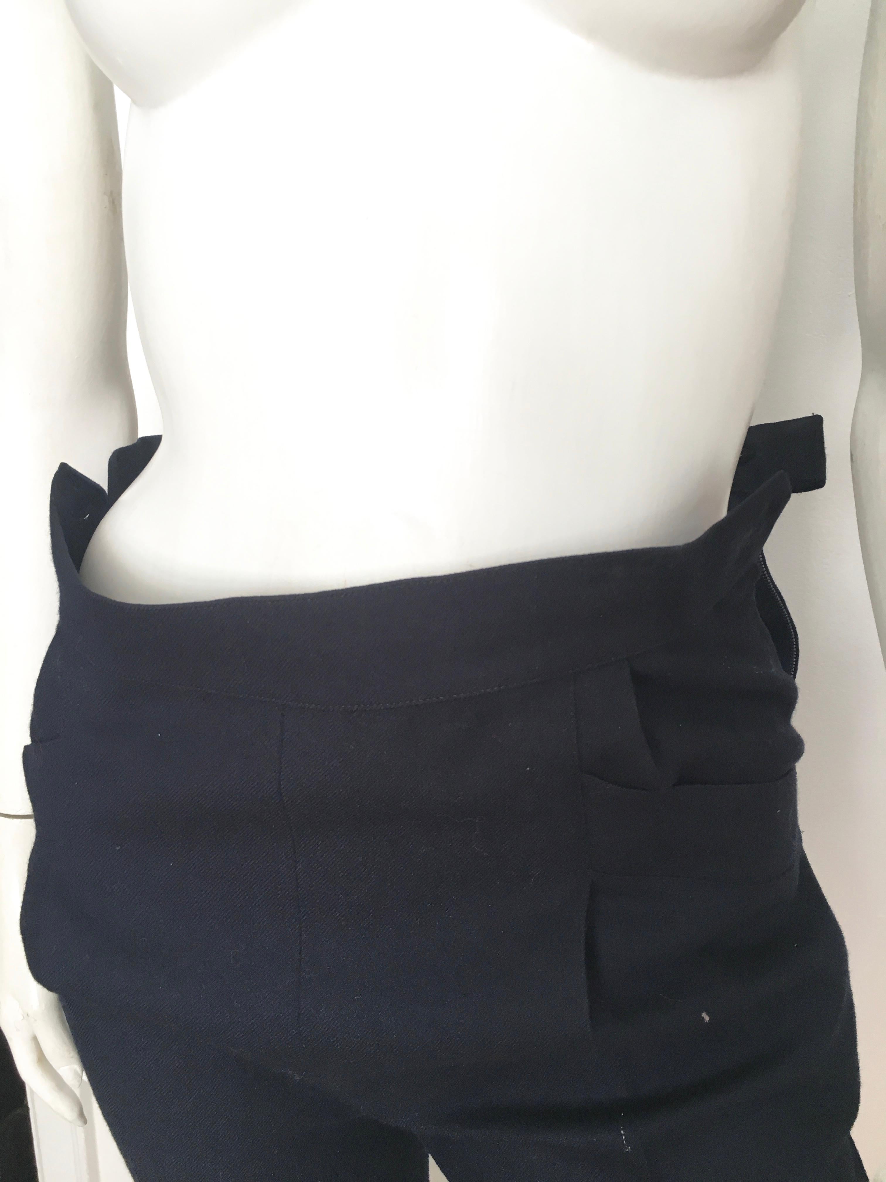 Chloe 1980s Navy Wool Pant Suit Size 4. For Sale 9