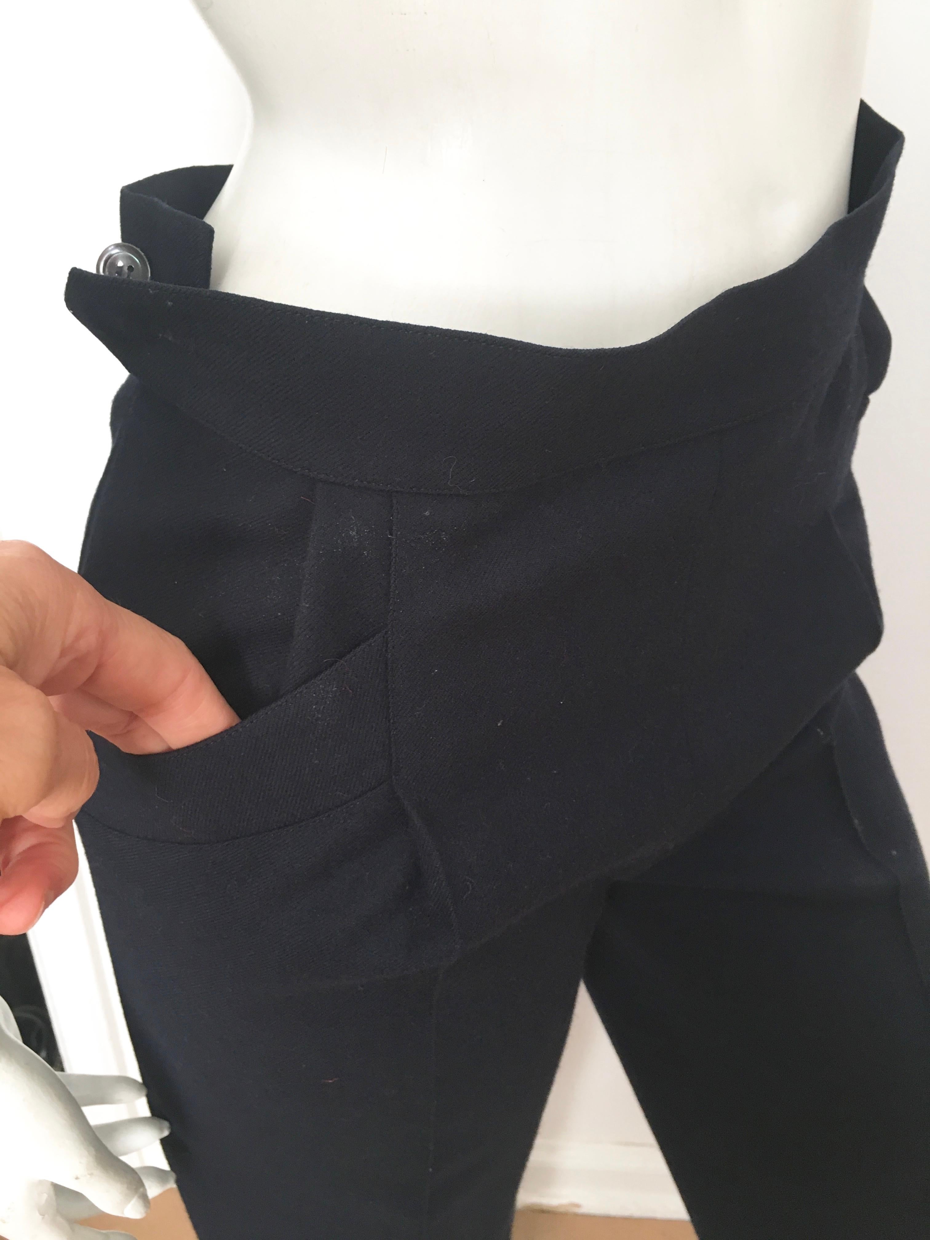 Chloe 1980s Navy Wool Pant Suit Size 4. For Sale 11