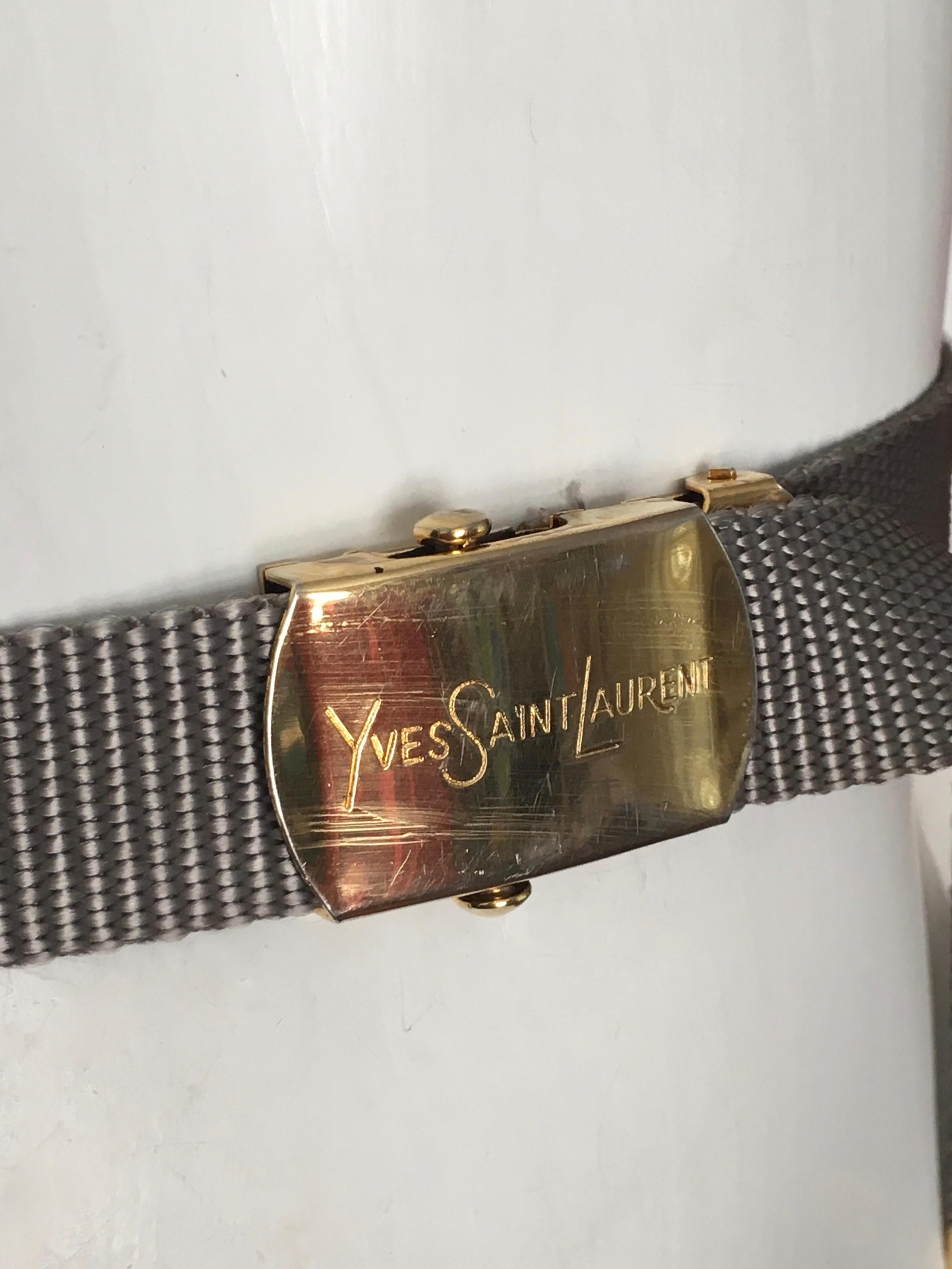 Black Yves Saint Laurent 1980s Nylon Adjustable Belt Size Small.