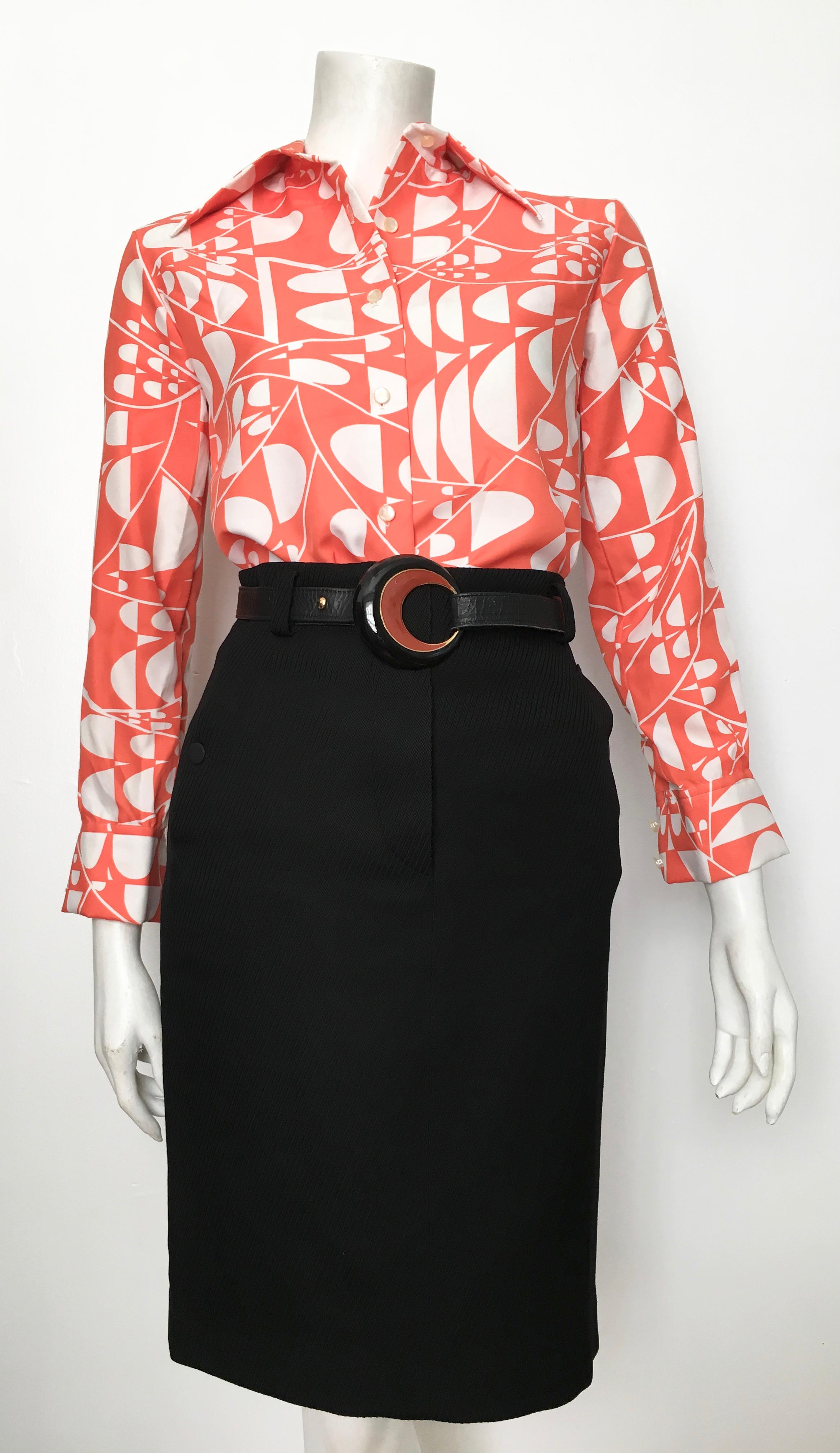 Azzedine Alaia 1980s Black Pencil Skirt with Pockets Size 4. 8