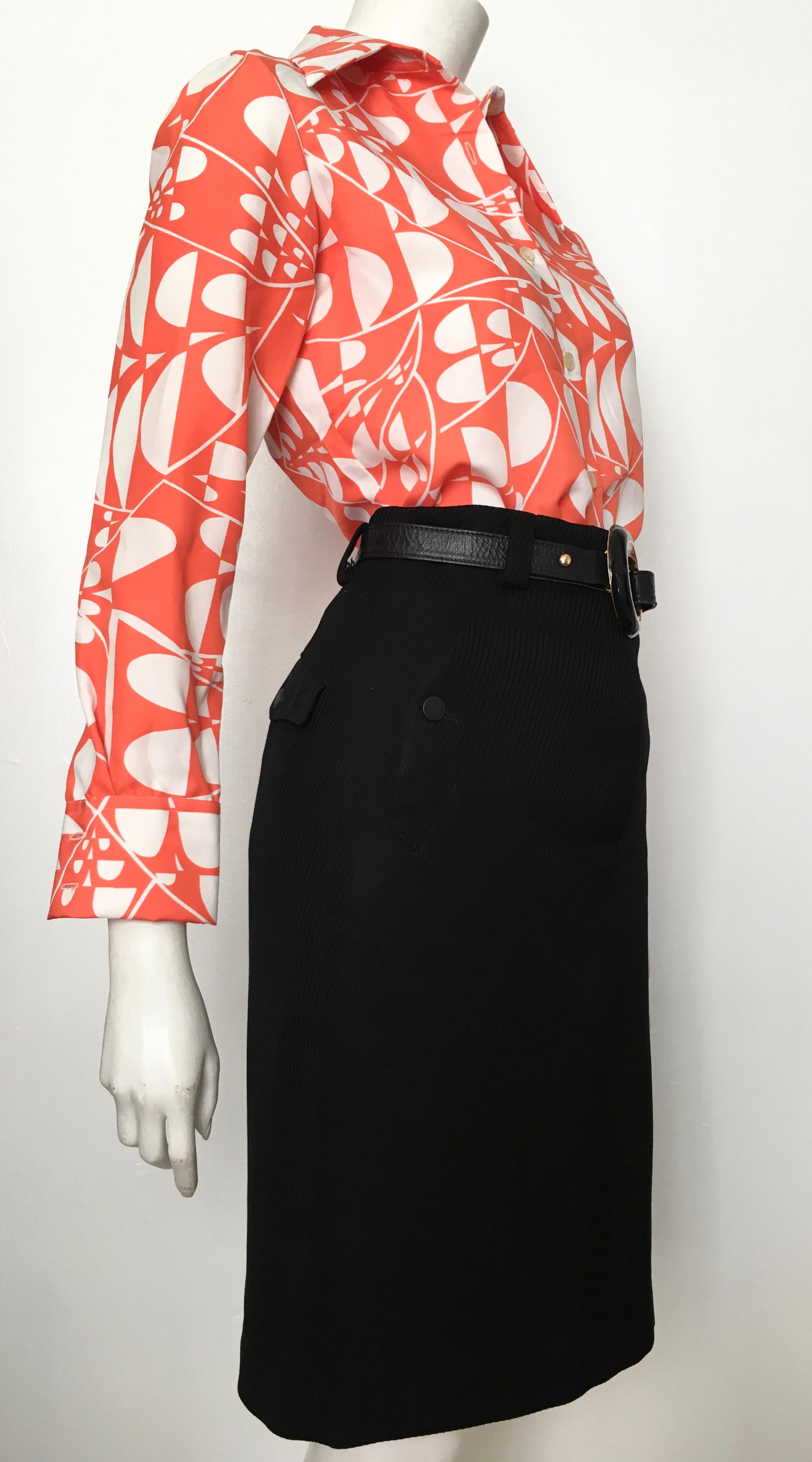 Azzedine Alaia 1980s Black Pencil Skirt with Pockets Size 4. 9
