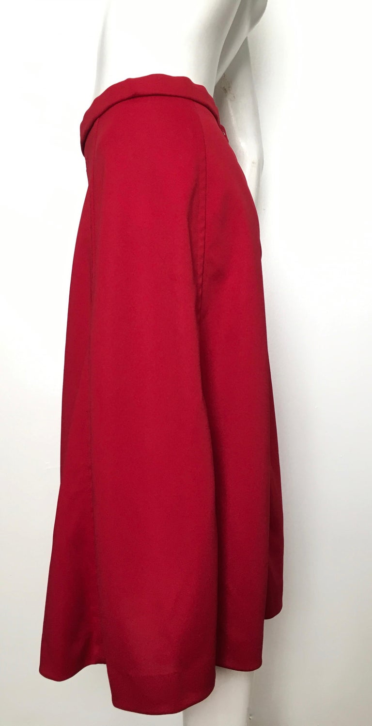 Givenchy 1970s Red Long A-Line Skirt Size 6. For Sale at 1stDibs