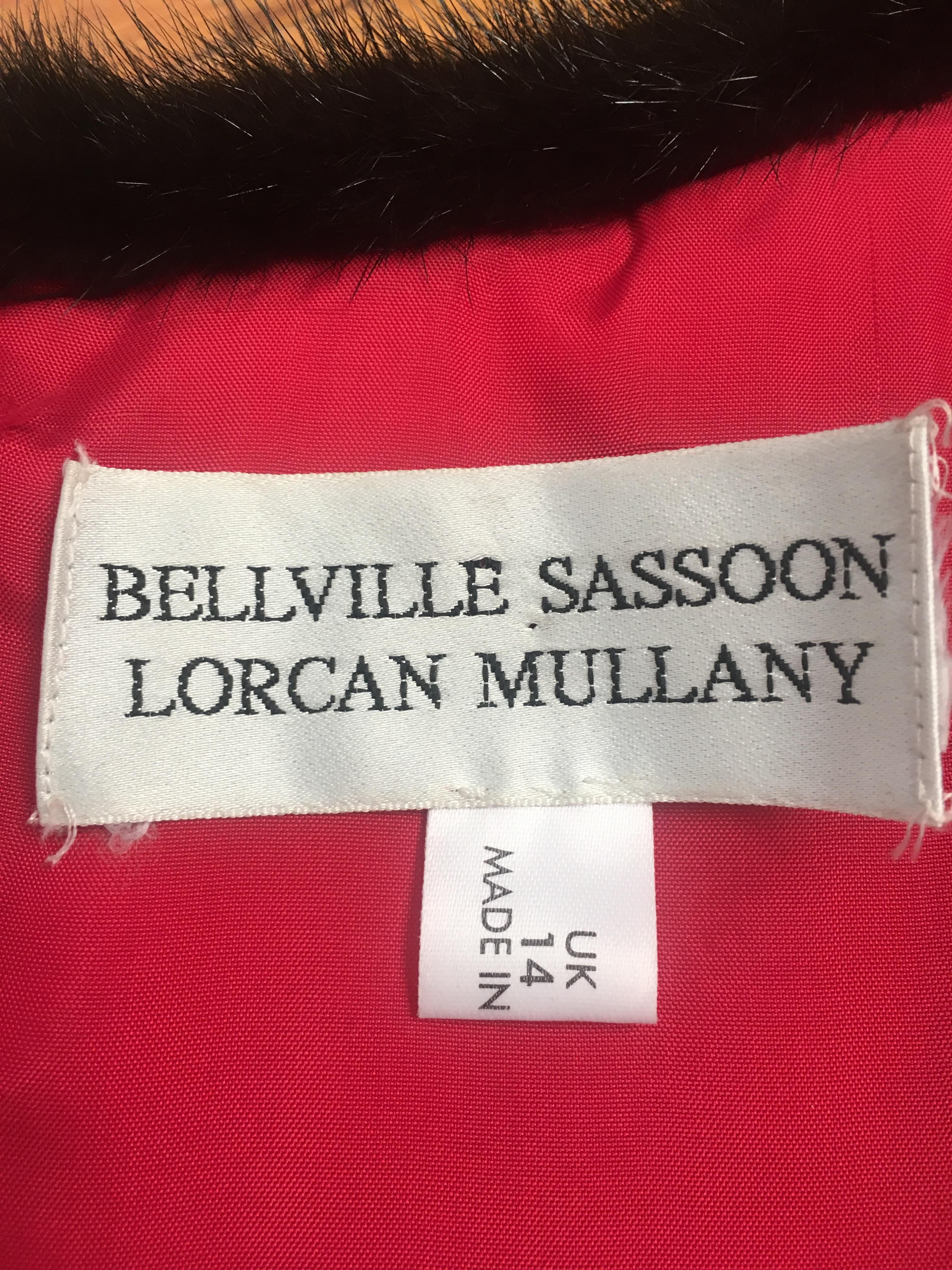 Bellville Sassoon Lorcan Mullany Plaid Wool Beaded with Mink Trim Dress Size 4. For Sale 11