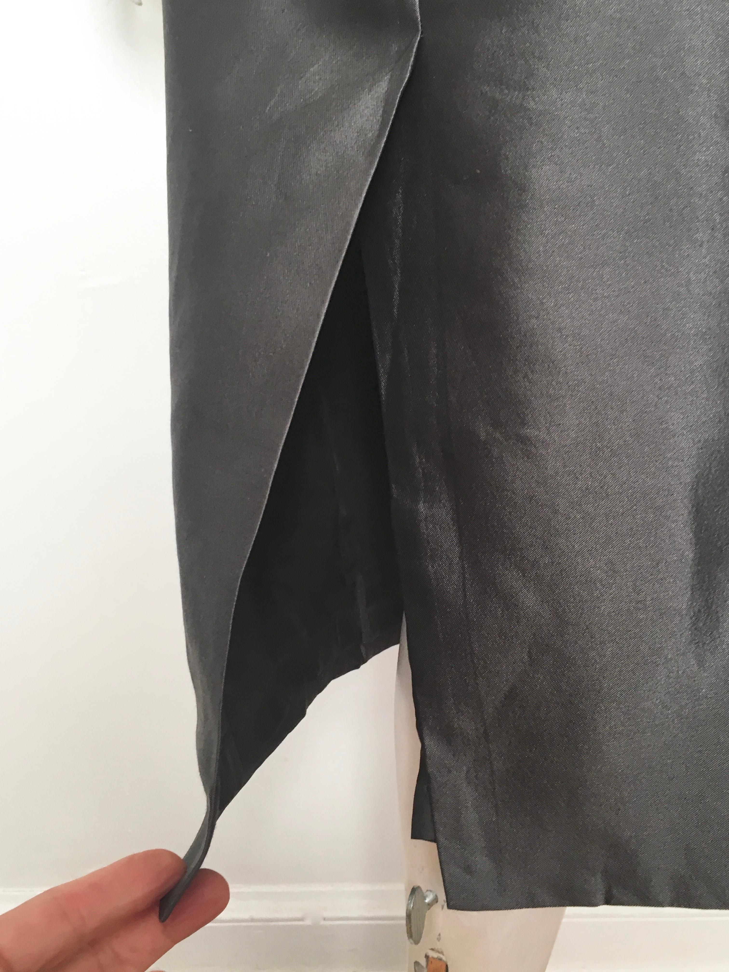 Donna Karan for Bergdorf Goodman 1990s Gray Silk Long Skirt Size 4. For Sale 2