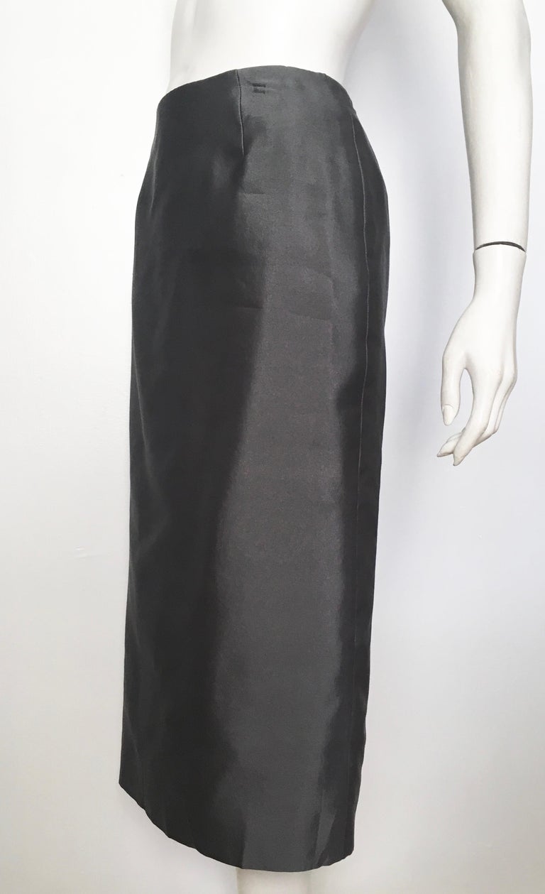 Donna Karan for Bergdorf Goodman 1990s Gray Silk Long Skirt Size 4. For ...