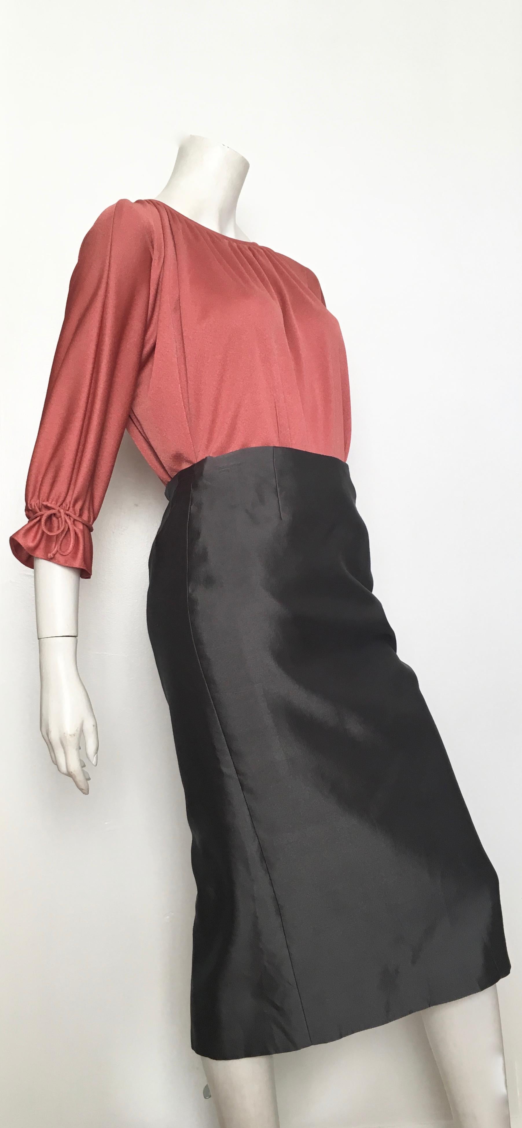 Donna Karan for Bergdorf Goodman 1990s Gray Silk Long Skirt Size 4. For Sale 7