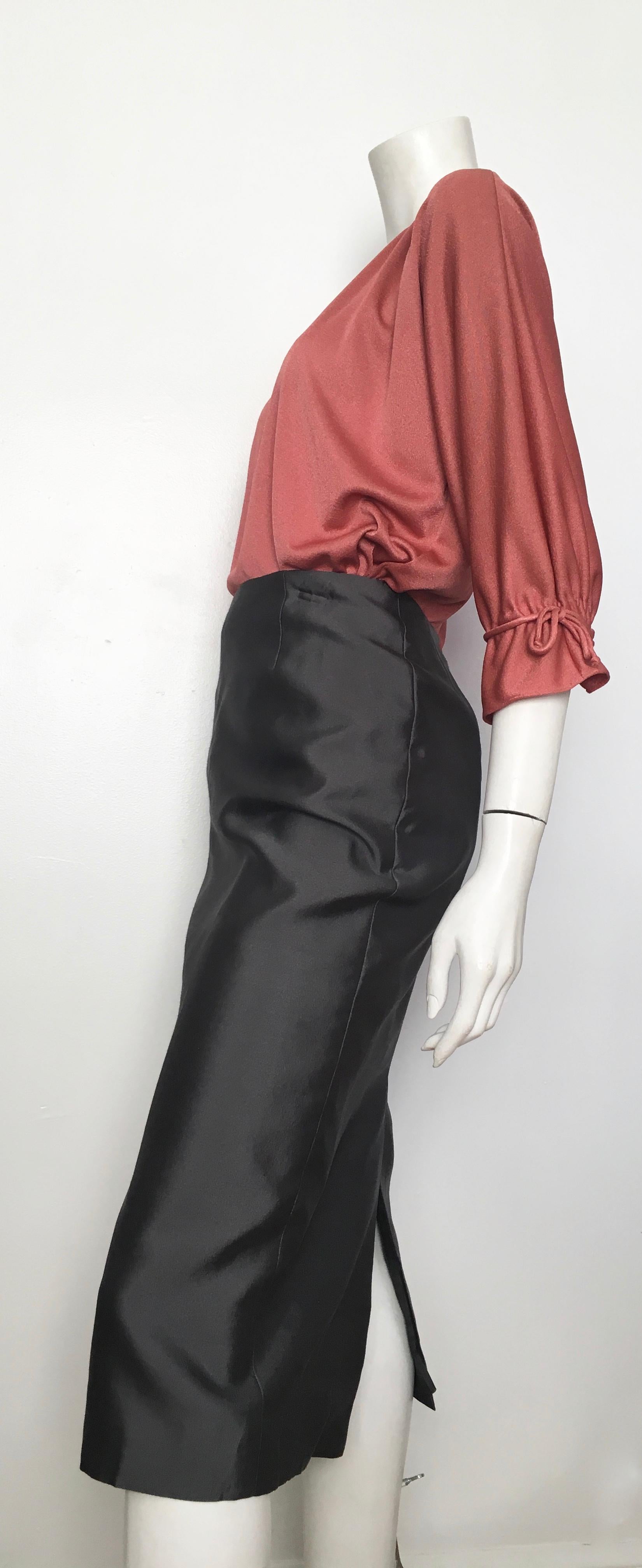 Donna Karan for Bergdorf Goodman 1990s Gray Silk Long Skirt Size 4. For Sale 8