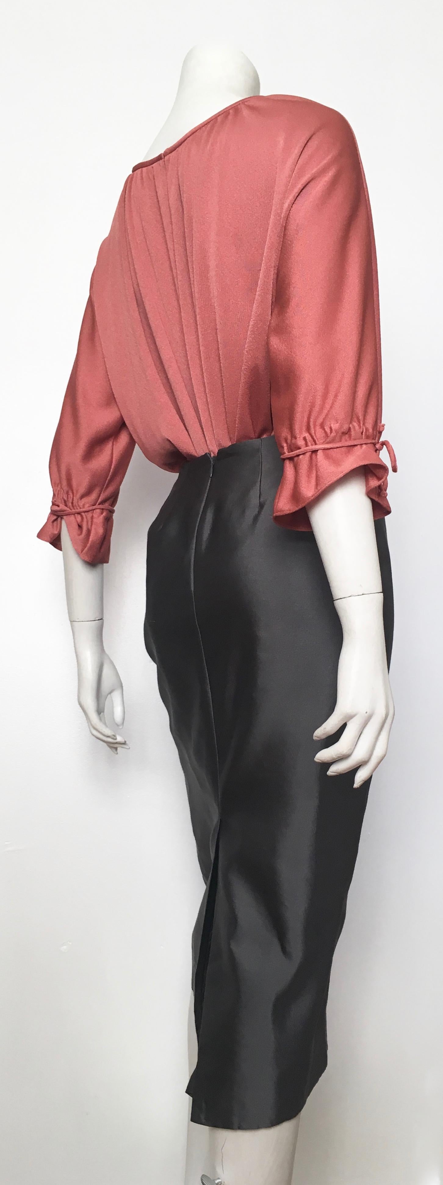 Donna Karan for Bergdorf Goodman 1990s Gray Silk Long Skirt Size 4. For Sale 9