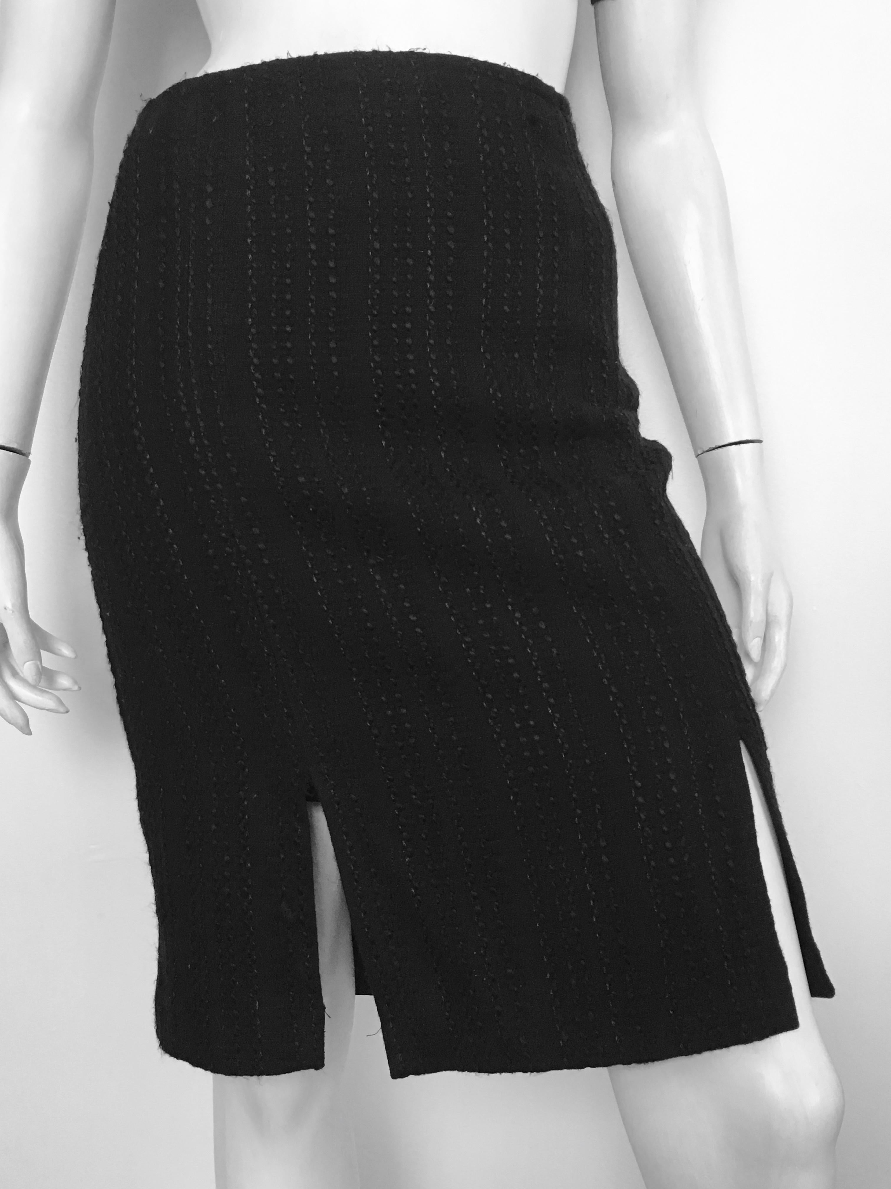 Pierre Cardin 1990s Black Skirt Size 6. For Sale 5