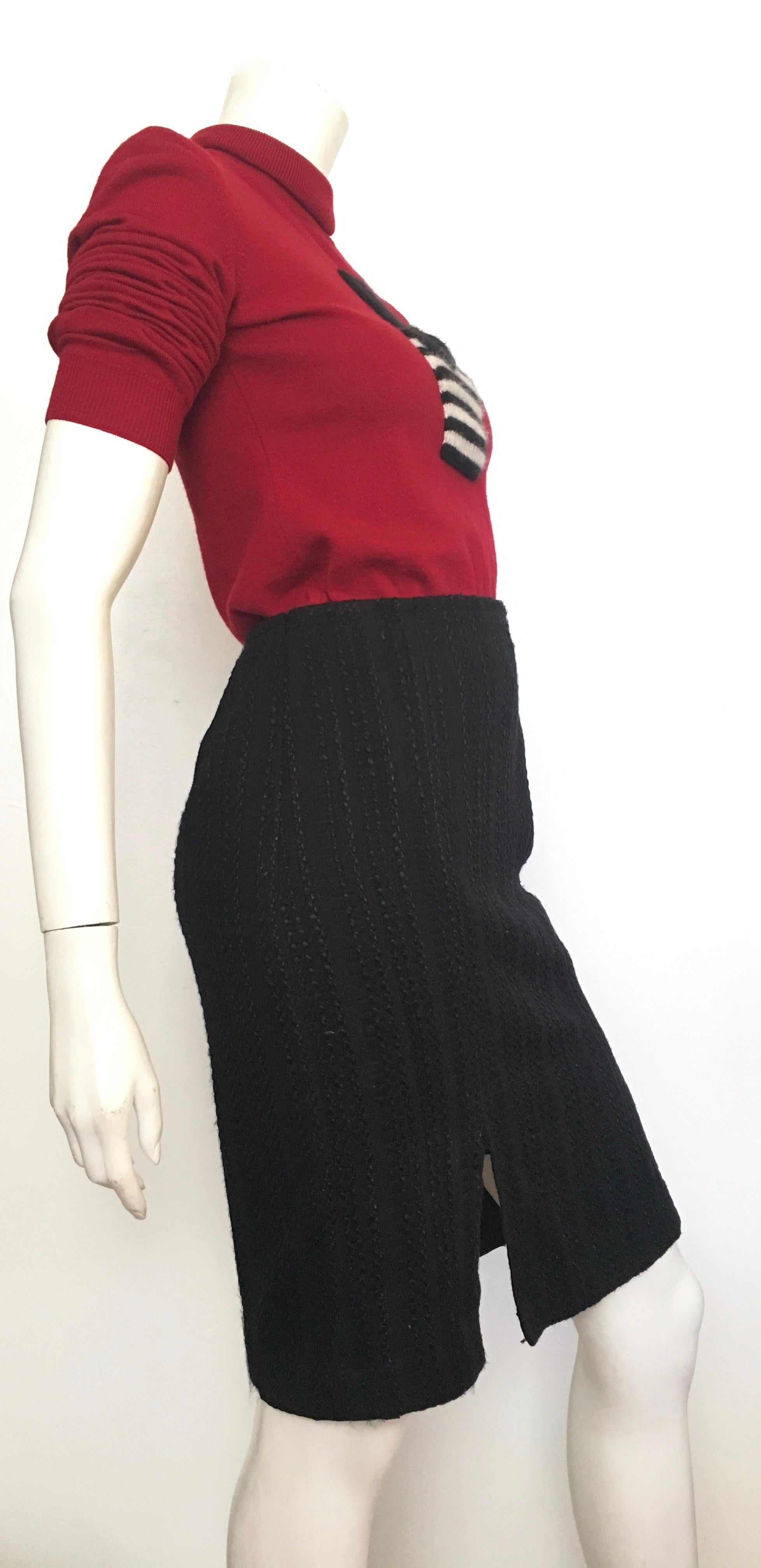 Pierre Cardin 1990s Black Skirt Size 6. For Sale 8