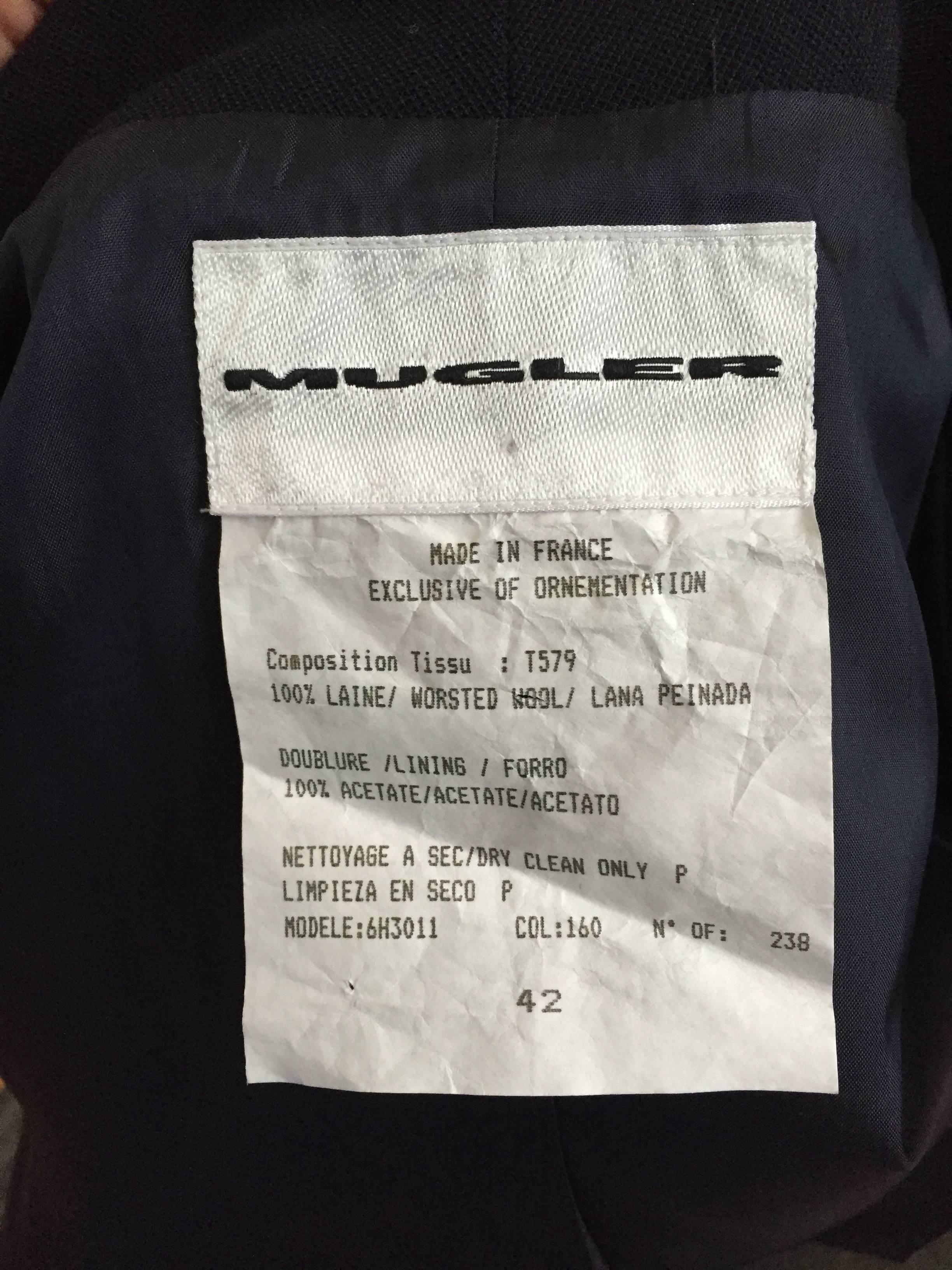 Thierry Mugler 90s Wool Zipper Jacket Size 10. 5