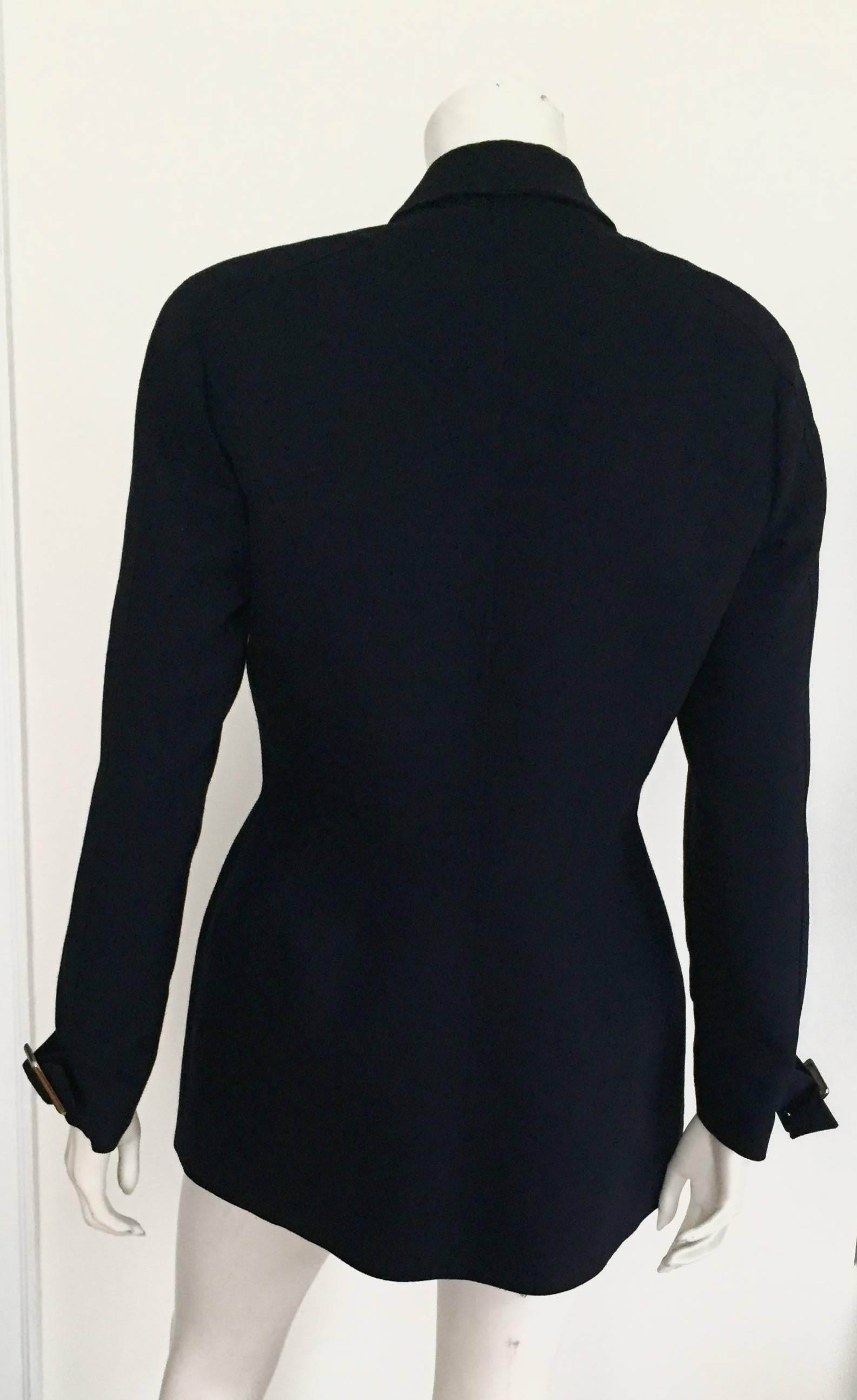 Thierry Mugler 90s Wool Zipper Jacket Size 10. 1