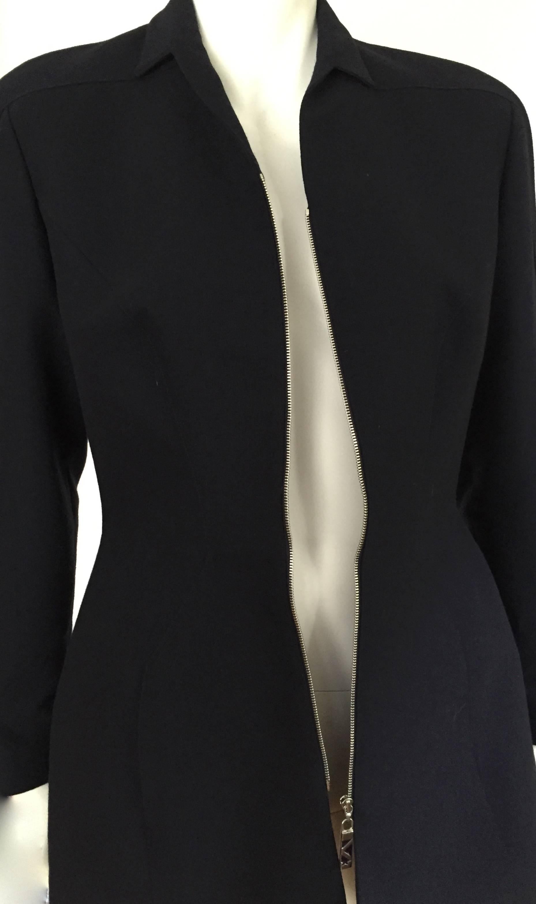 Thierry Mugler 90s Wool Zipper Jacket Size 10. 4