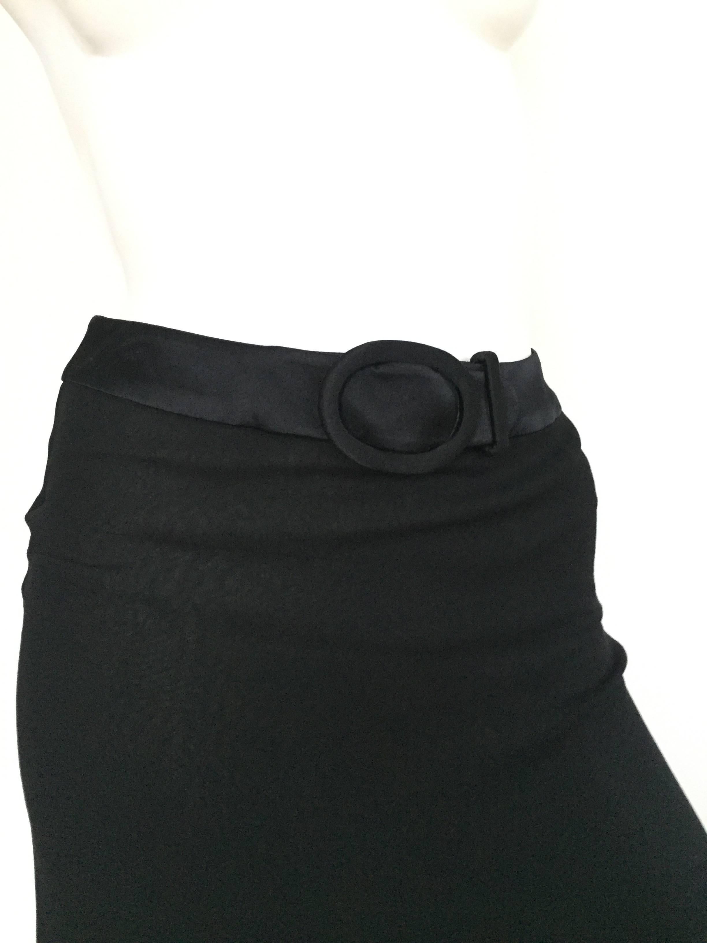 Valentino 1980s Black Silk Long Skirt Size 6. In Good Condition In Atlanta, GA