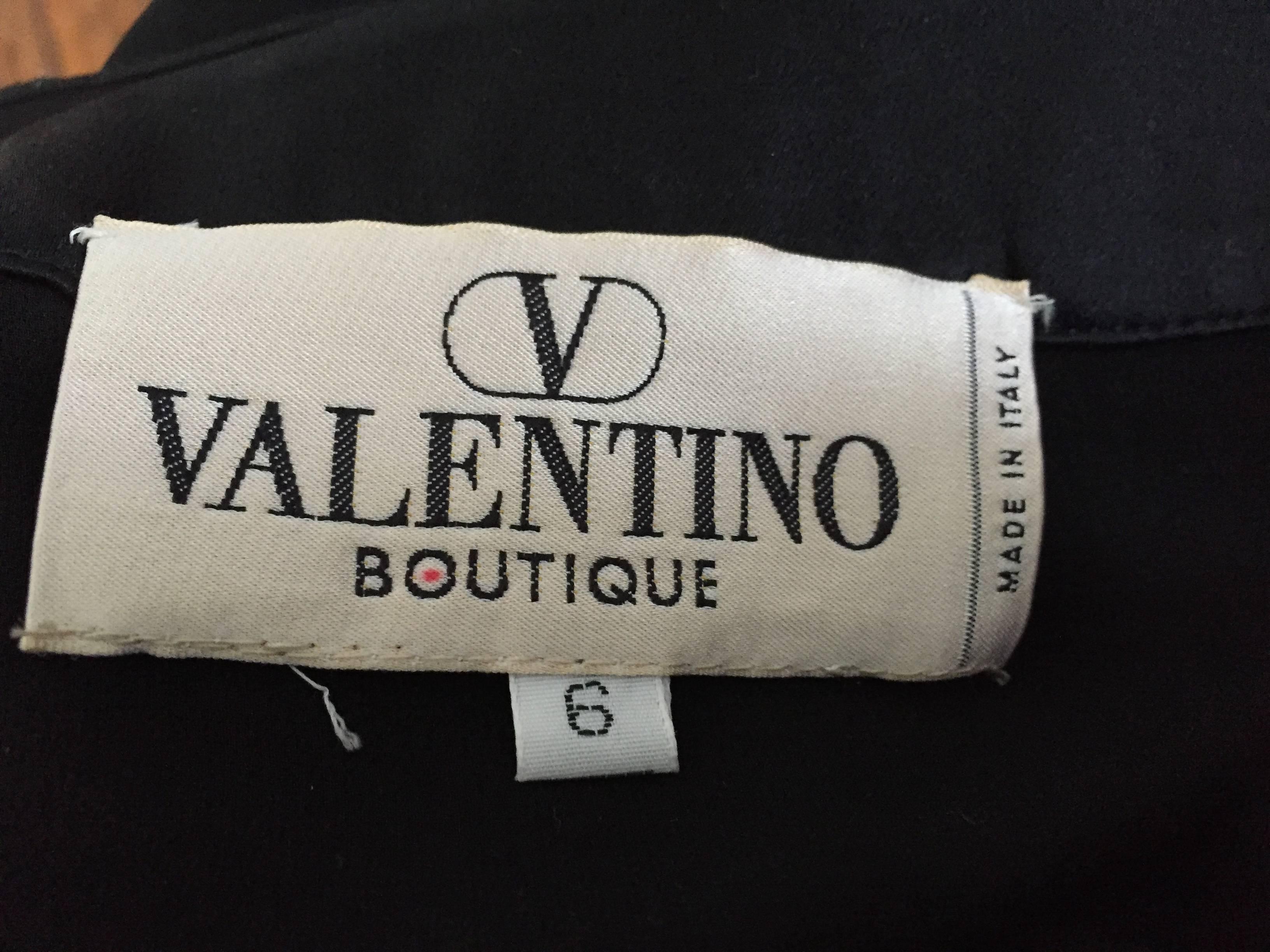 Valentino 1980s Black Silk Long Skirt Size 6. 5