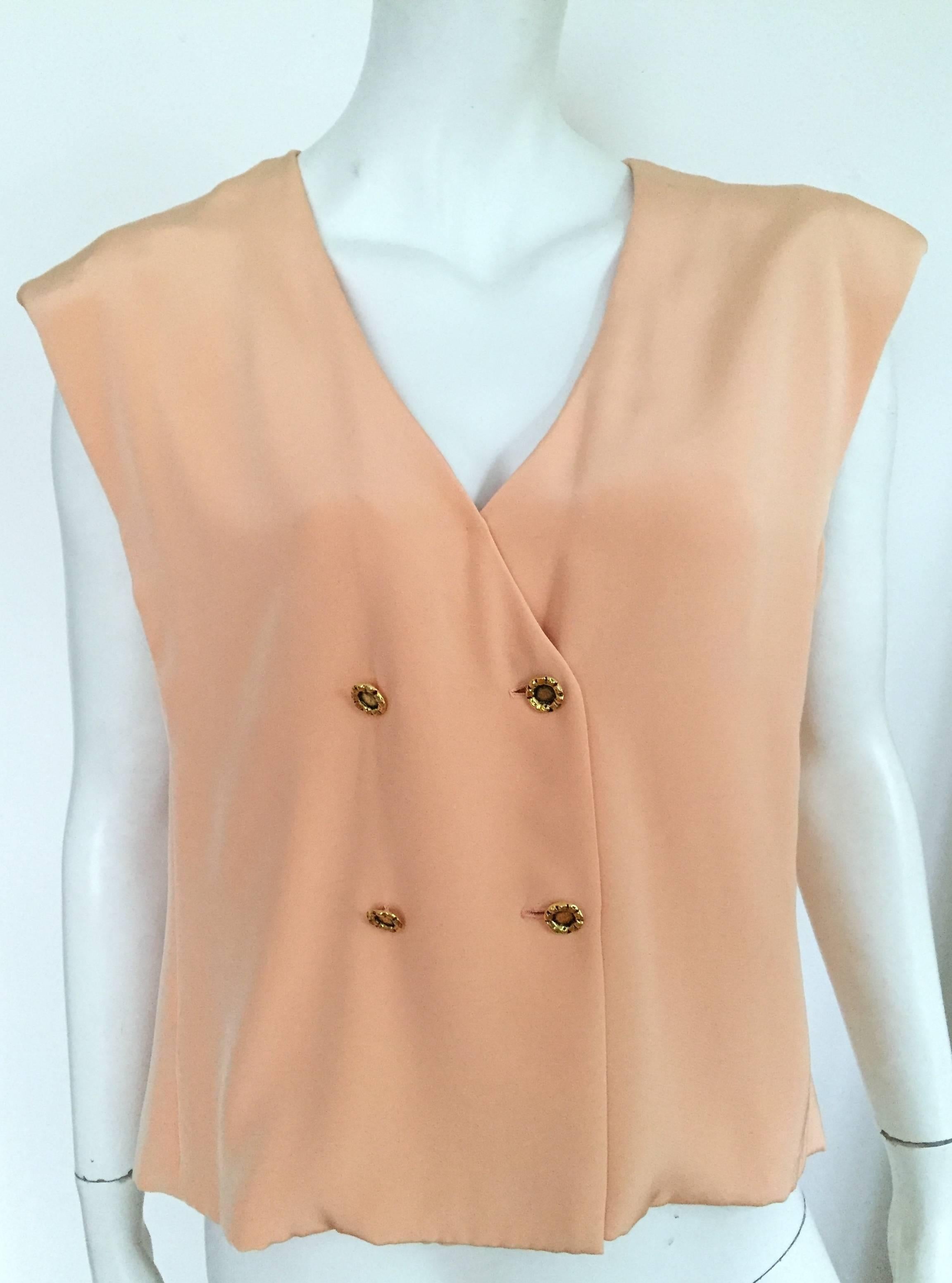 Women's Jacqueline de Ribes for Saks 1980s Silk Top Size 12. For Sale