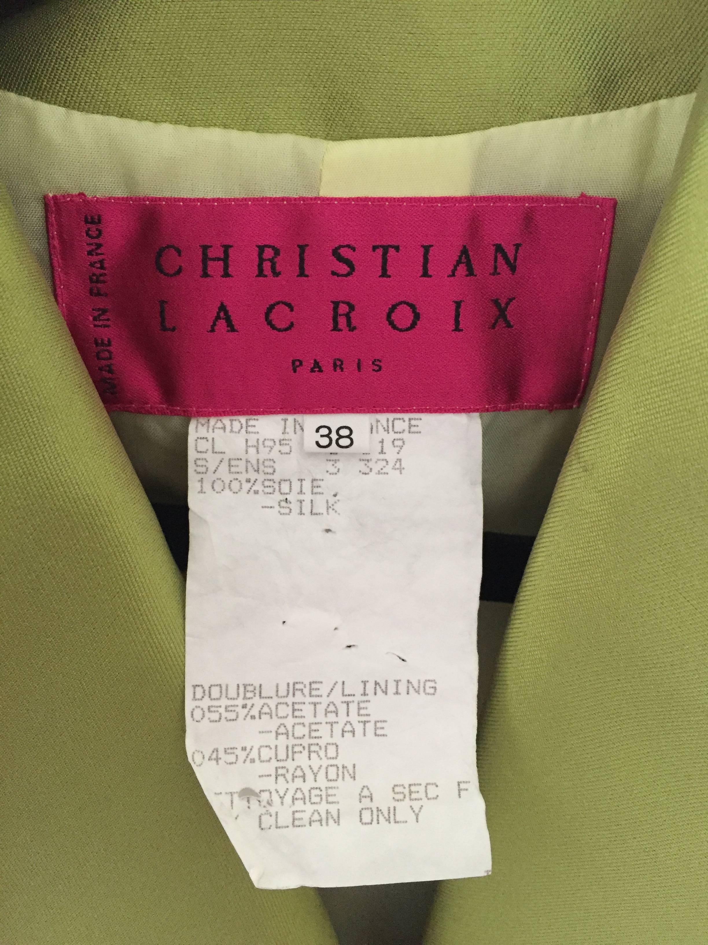 Christian Lacroix 80s silk skirt suit size 4. 4