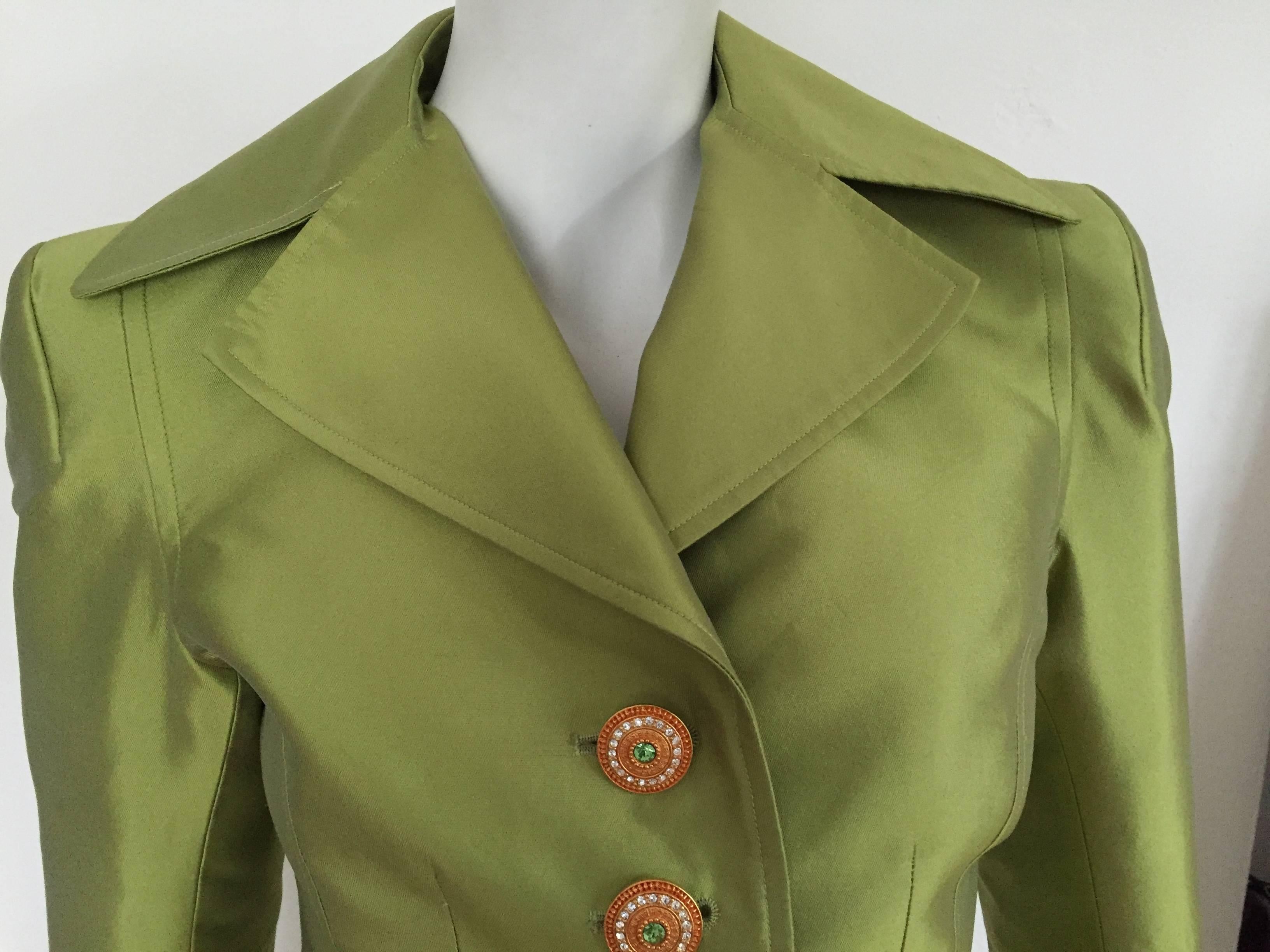 Women's Christian Lacroix 80s silk skirt suit size 4.