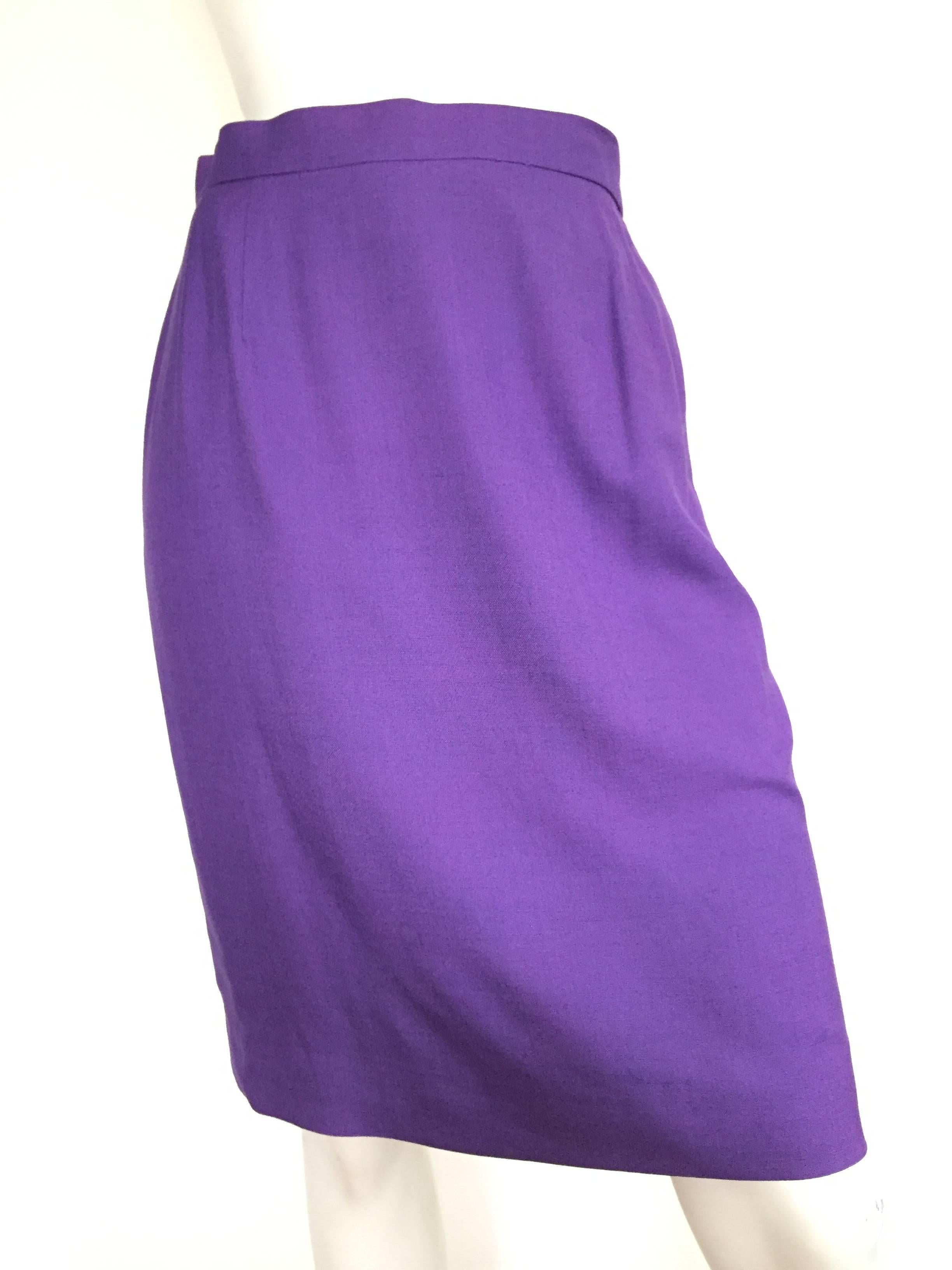 Balenciaga Paris 1980s Violet Skirt Size 4/6. For Sale 2