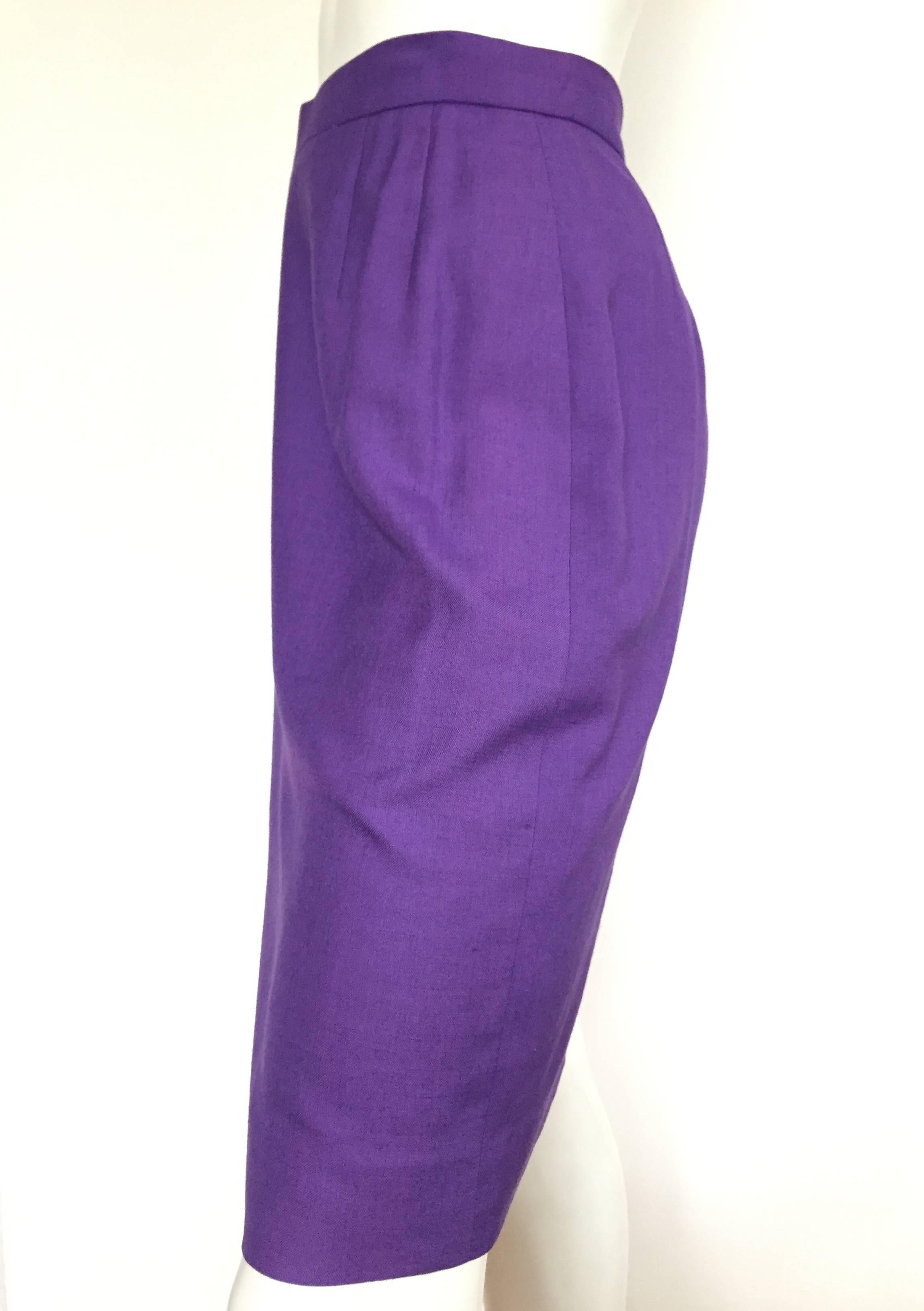 Purple Balenciaga Paris 1980s Violet Skirt Size 4/6. For Sale