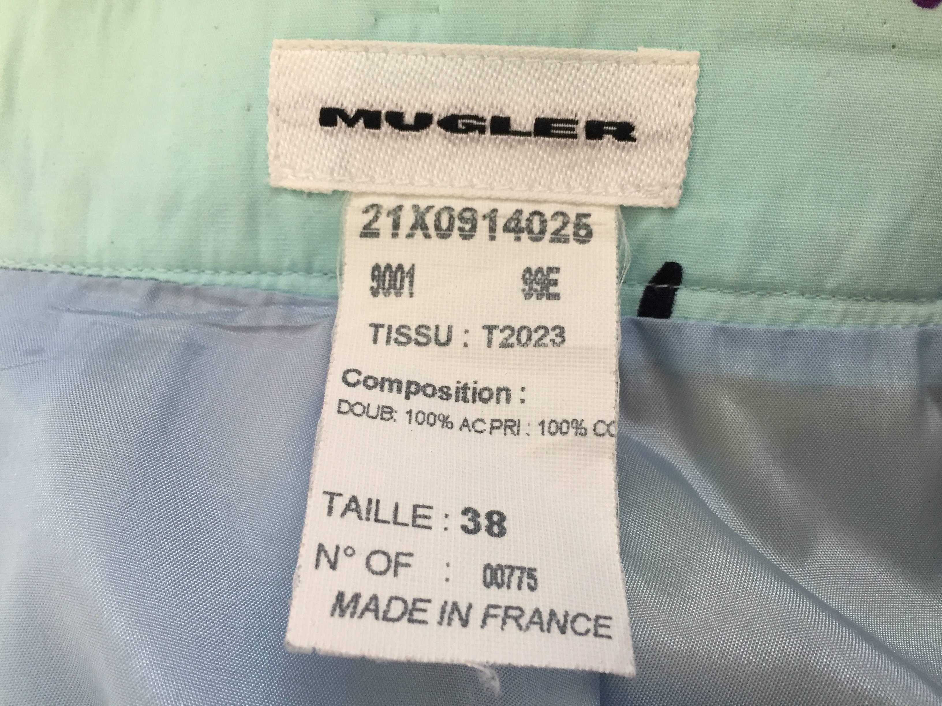 Thierry Mugler 90s cotton ocean life skirt size 4. 6