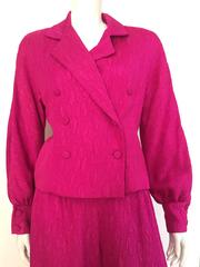 Adele Simpson Silk Pink Jacket and Palazzo Pants Size 6, 1980s