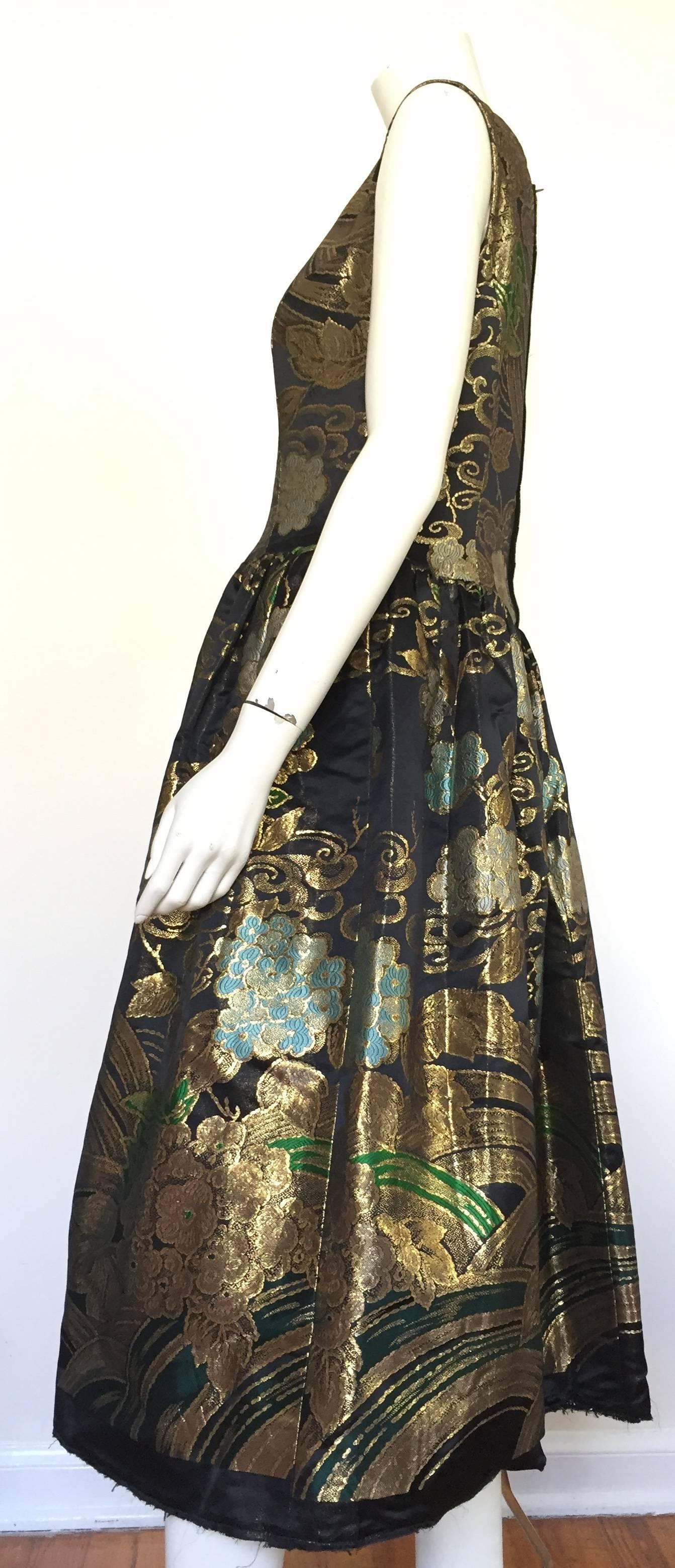 Gustave Tassell 1956 brocade evening dress size 12. In Excellent Condition For Sale In Atlanta, GA