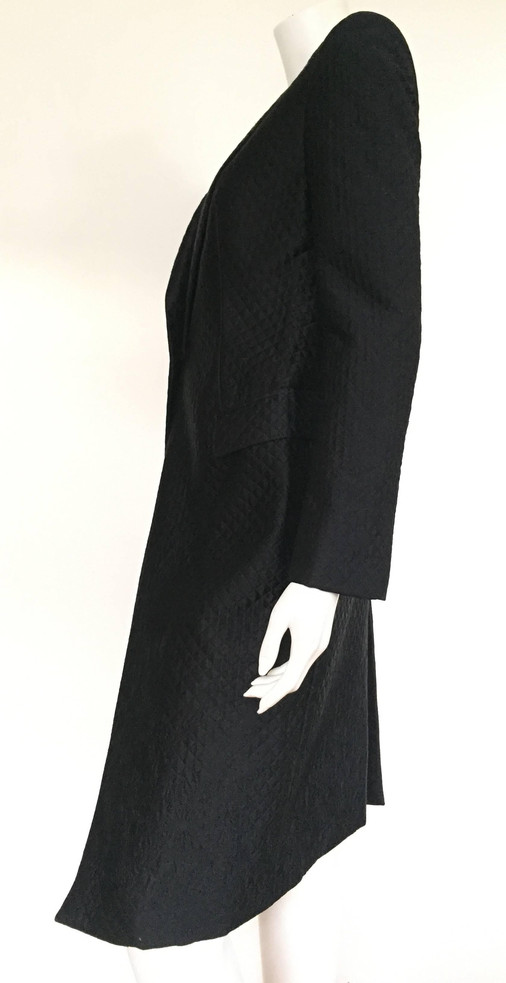 Alexander McQueen 2005 black silk long coat size 8. For Sale 2