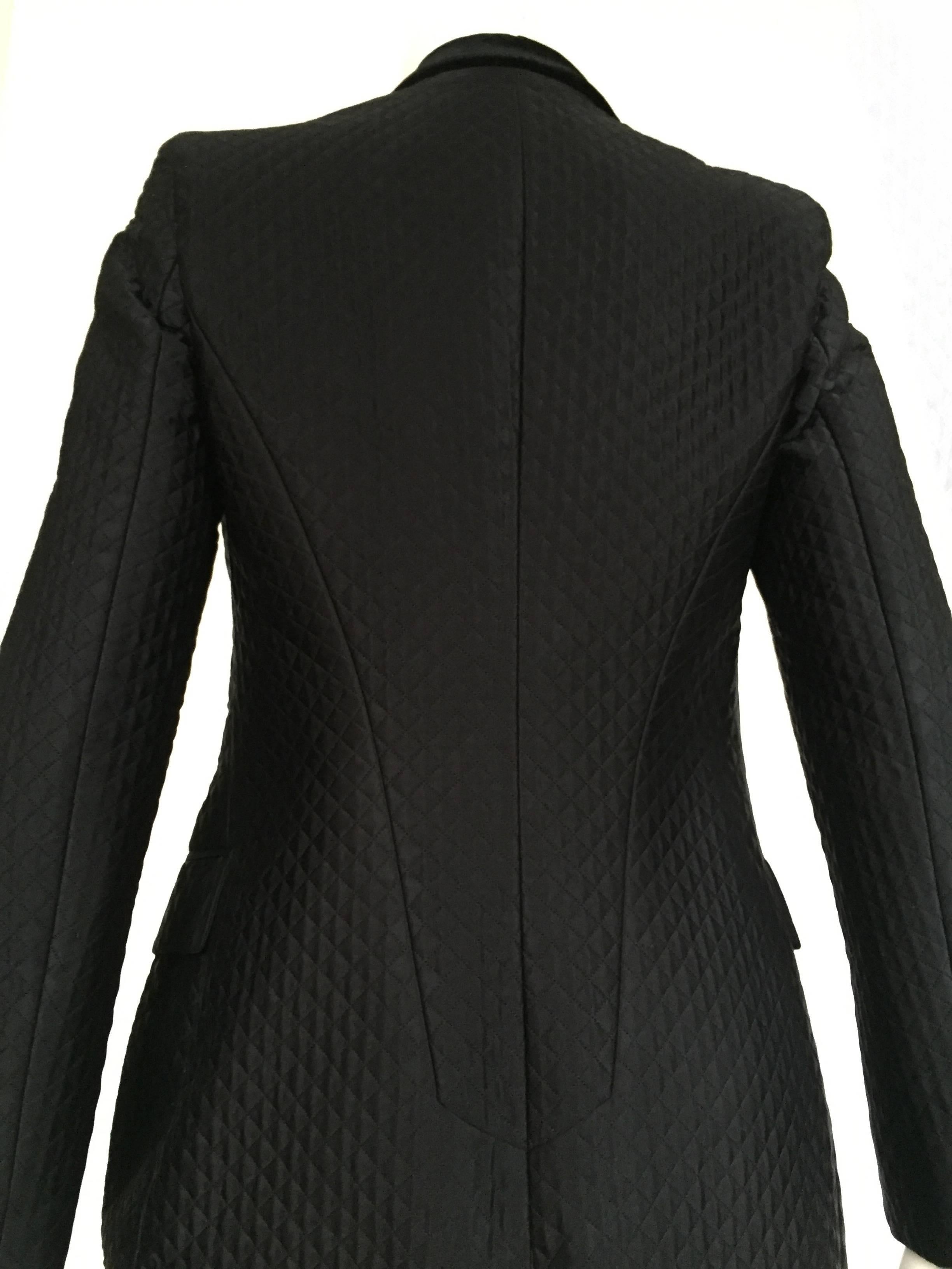 Alexander McQueen 2005 black silk long coat size 8. For Sale 4