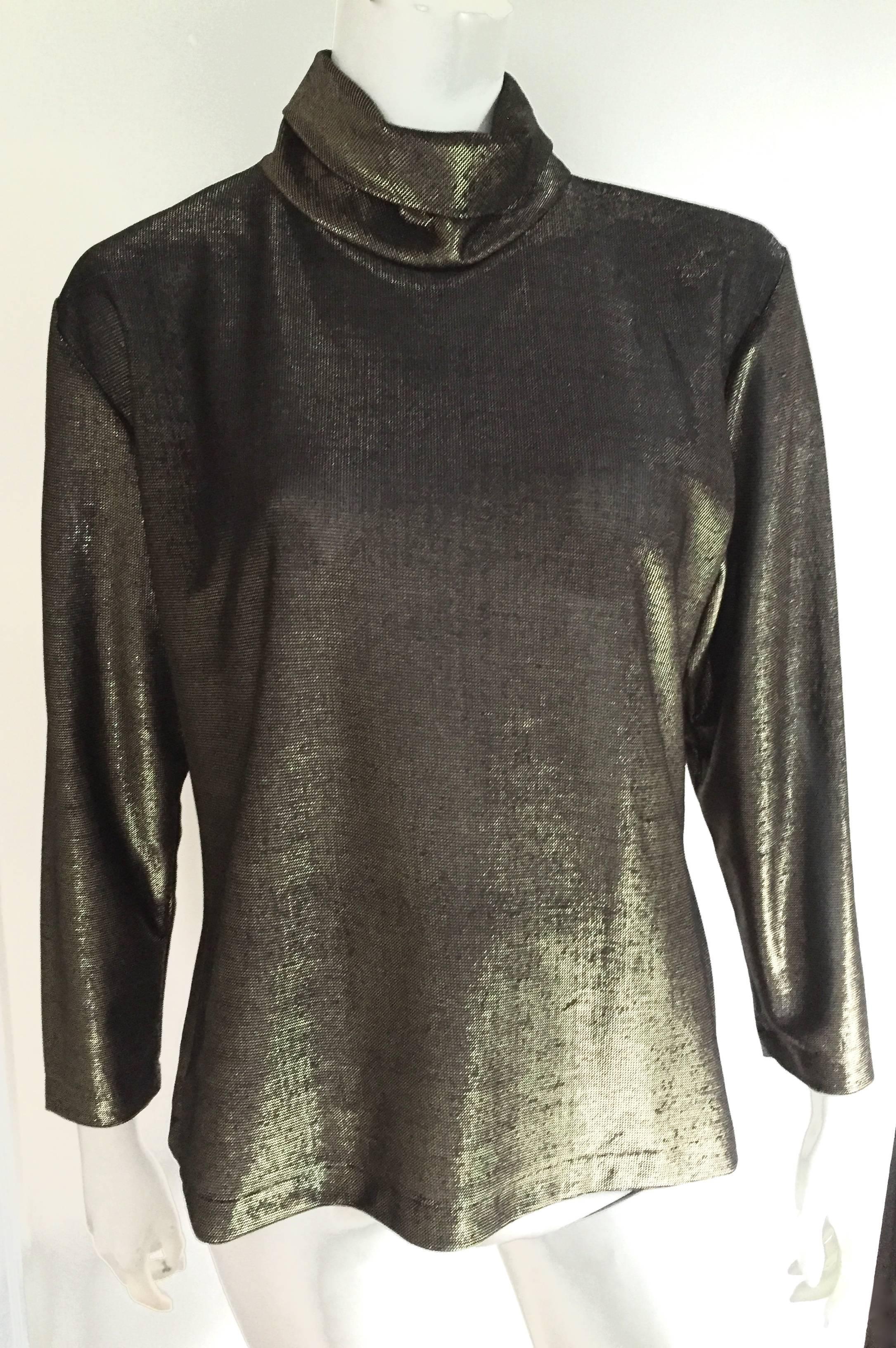 Pierre Cardin Gold Blouse Size 4 / 6. For Sale 4