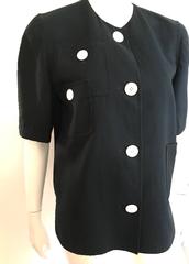 Bill Blass Navy Cotton Top Size 10.