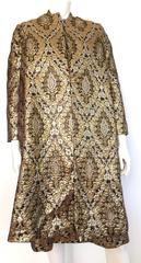 Richard Tam 1961 Silk Brocade Evening Dress & Coat Size 12 / 14.