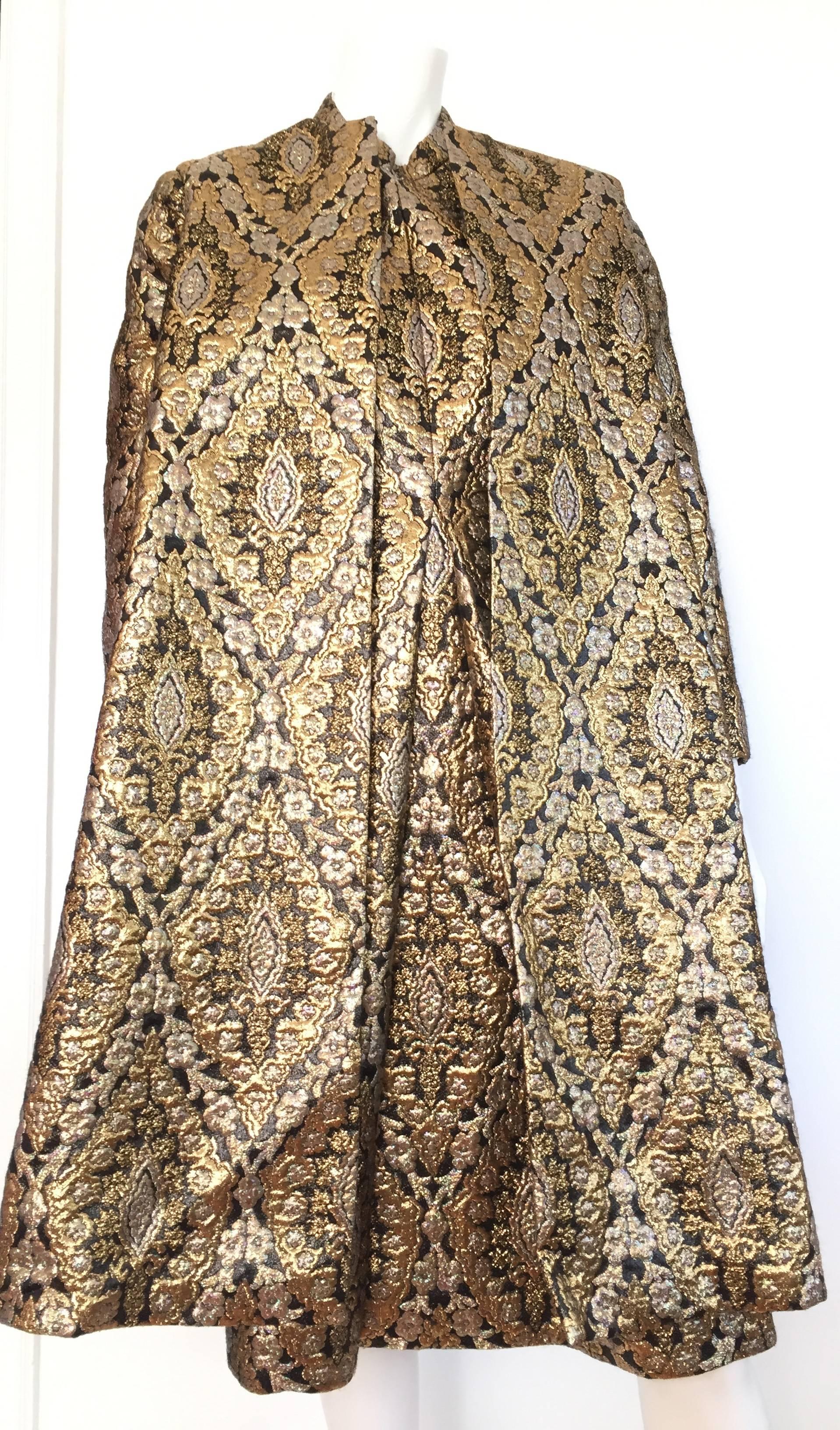 Richard Tam 1961 Silk Brocade Evening Dress & Coat Size 12 / 14. 4