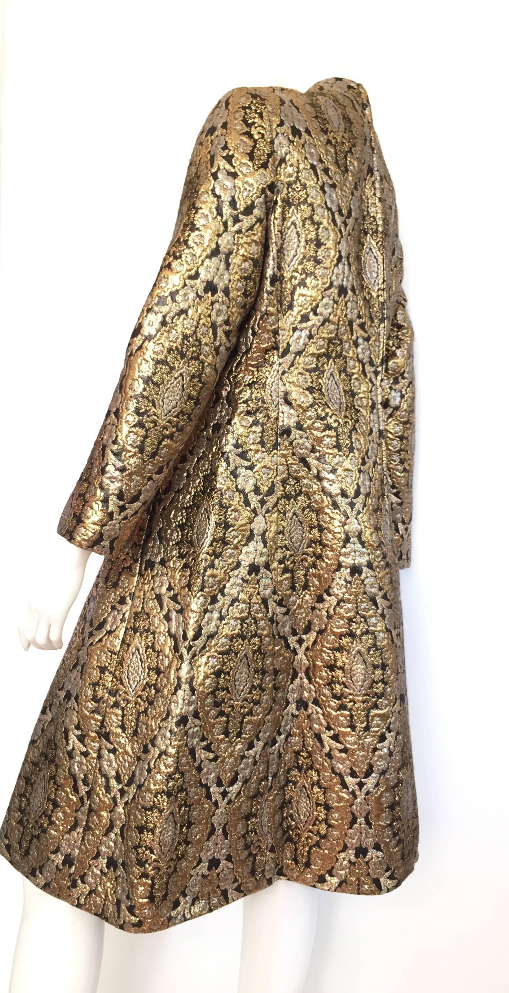 Richard Tam 1961 Silk Brocade Evening Dress & Coat Size 12 / 14. 2