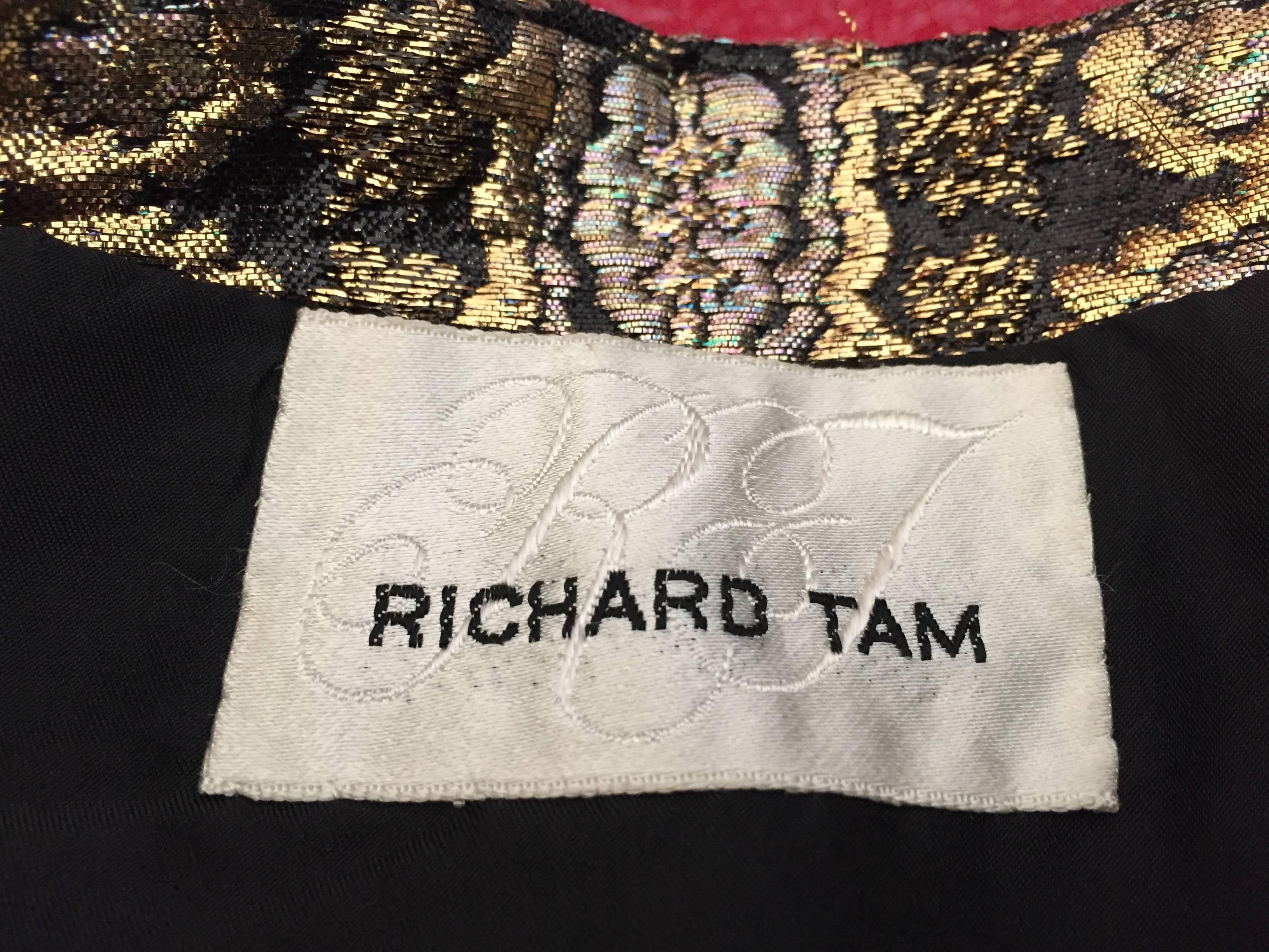Richard Tam 1961 Silk Brocade Evening Dress & Coat Size 12 / 14. 3