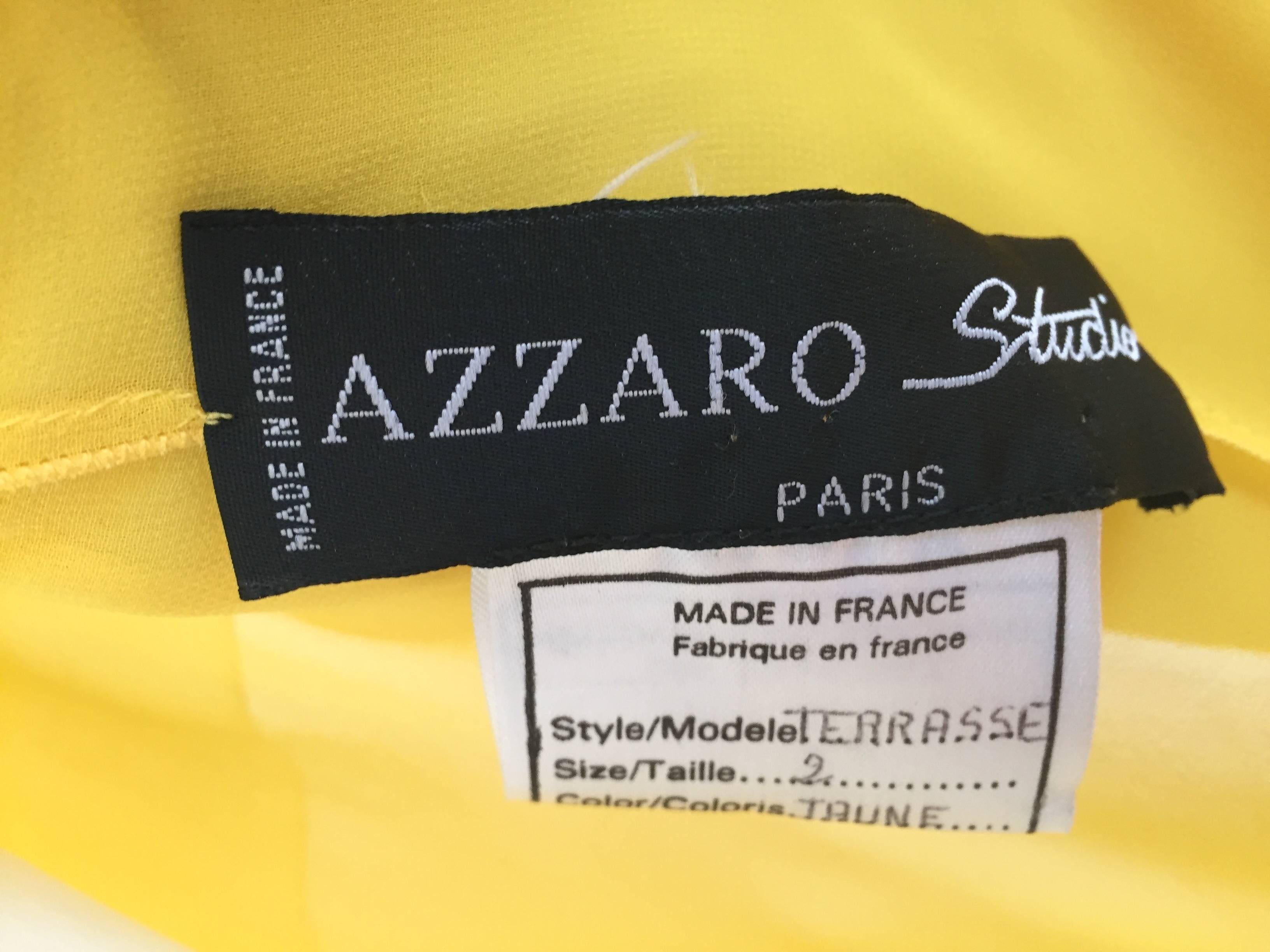 Loris Azzaro Yellow Silk Sheer Jacket Size 2 / 4. For Sale 1