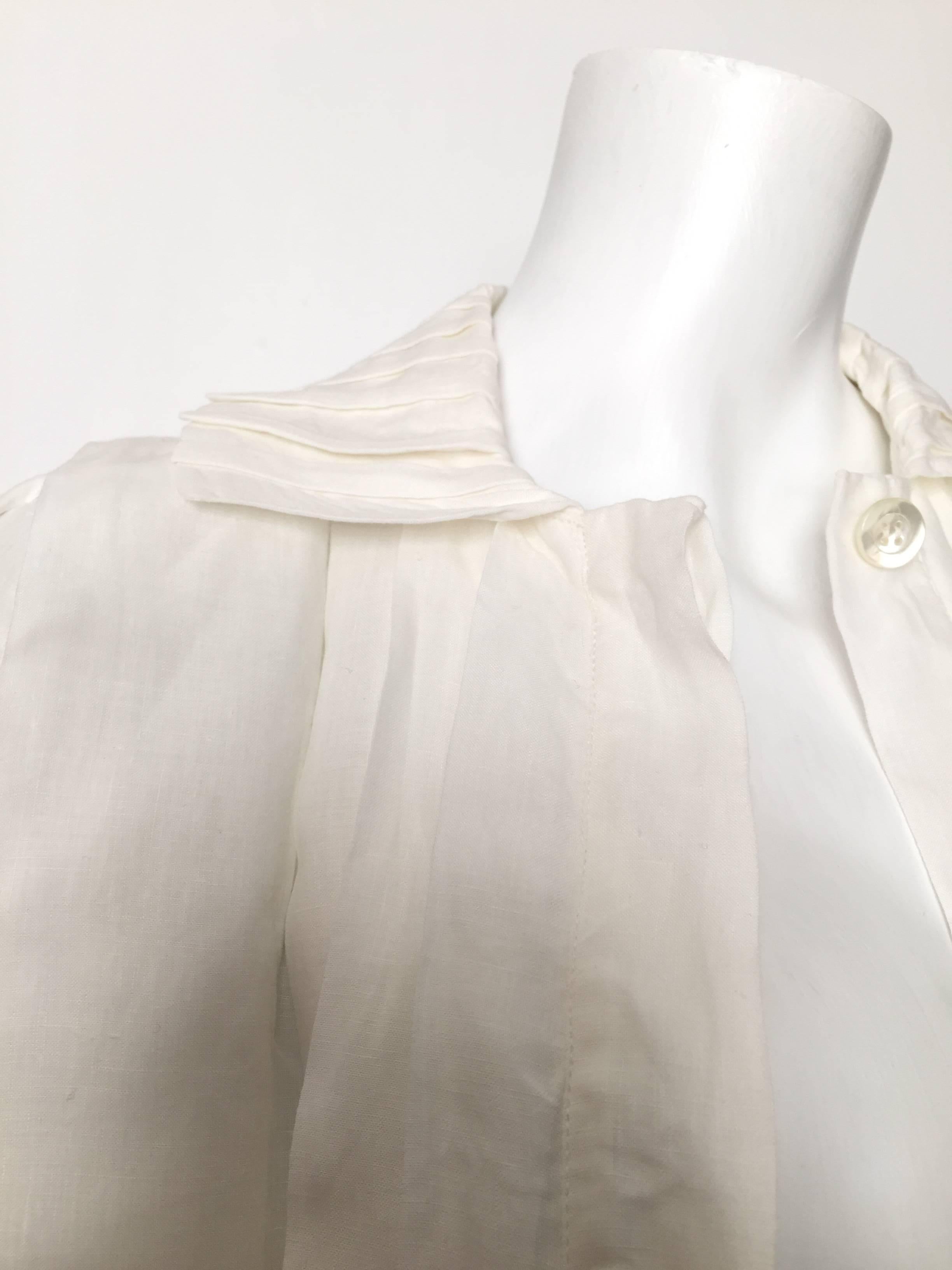 Laura Biagiotti for Bonwit Teller 80s white linen dress size 4 / 6.  For Sale 2