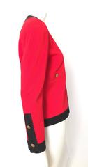 Carven 1960s Wool Red & Black Jacket Size 6.