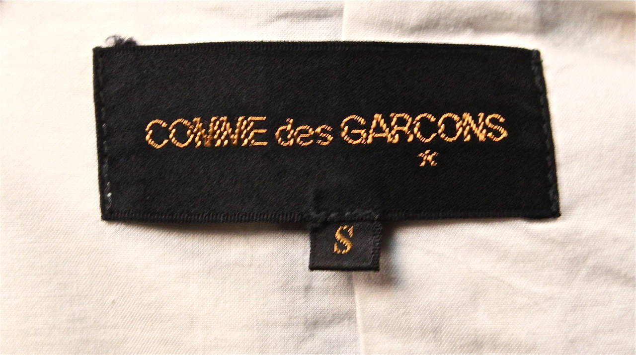 Black 1994 COMME DES GARCONS black wool gabardine menswear dress with ruffles
