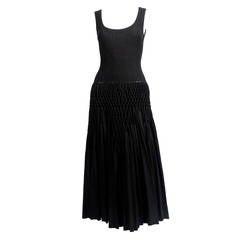 AZZEDINE ALAIA black 'Plissé Abeille' hand pleated dress - unworn 12