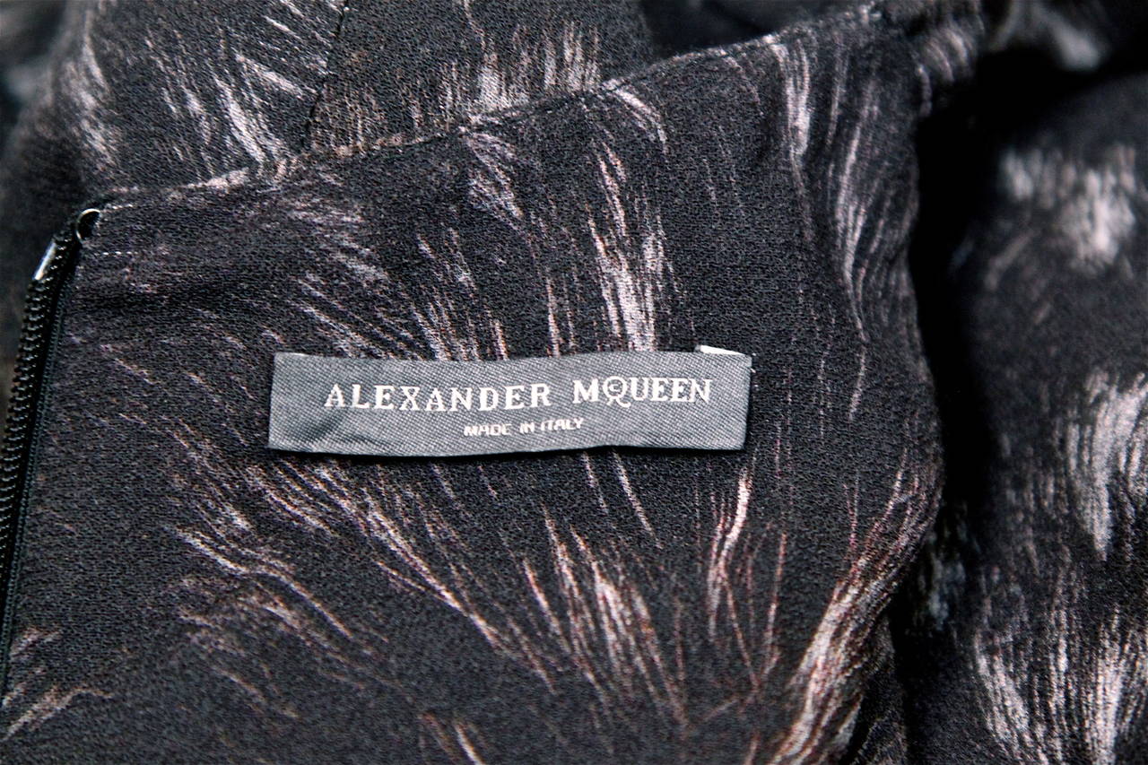 Women's 2010 ALEXANDER MCQUEEN fox printed draped dress 