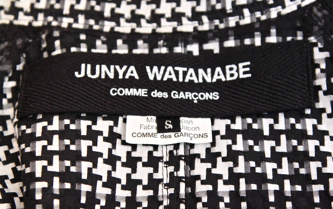 JUNYA WATANABE black and white woven houndstooth check trench coat - 2003 1