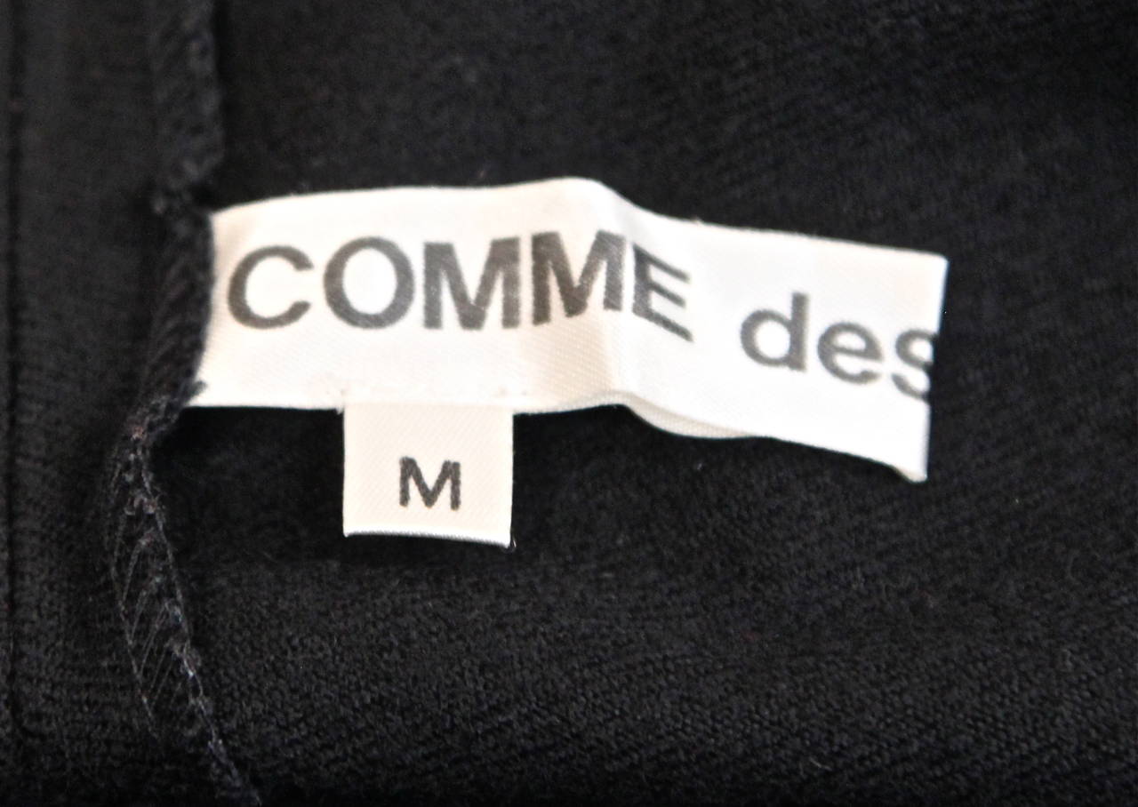 1985 COMME DES GARCONS asymmetrical black wool dress with drape 1