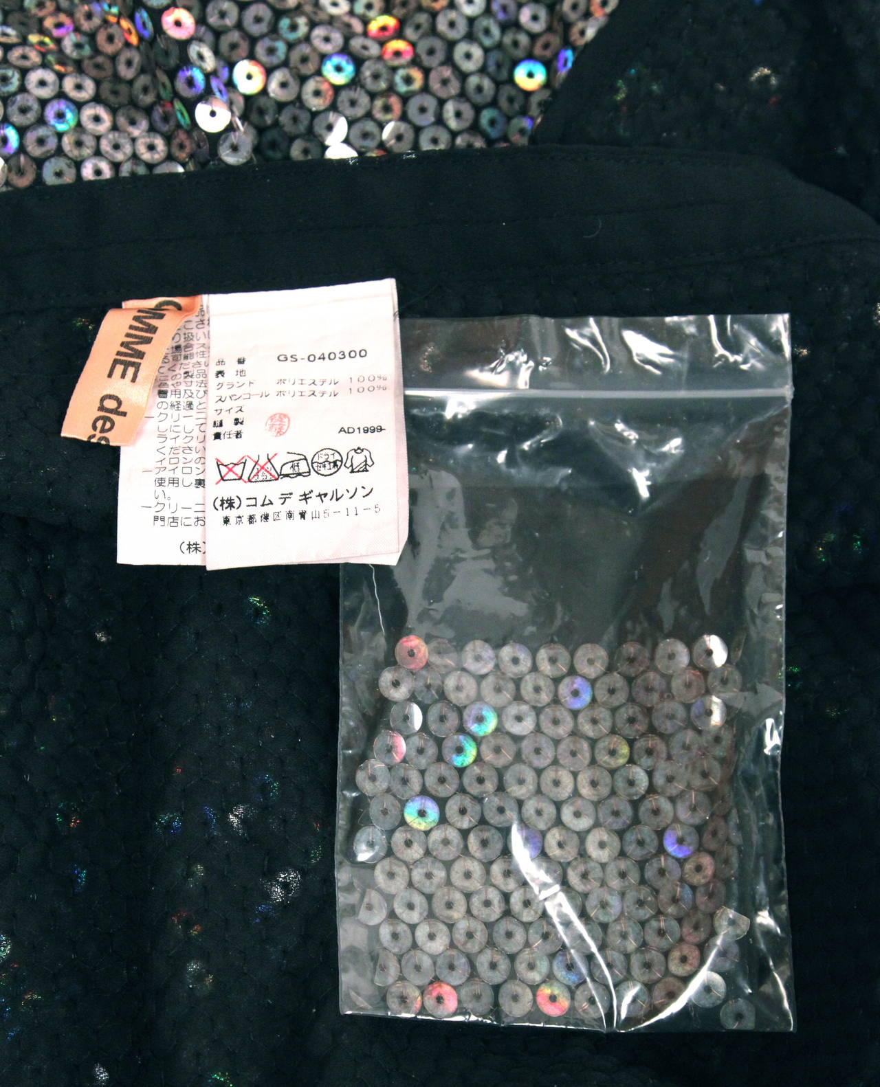 1999 COMME DES GARCONS sequined jacket and wrap skirt 2